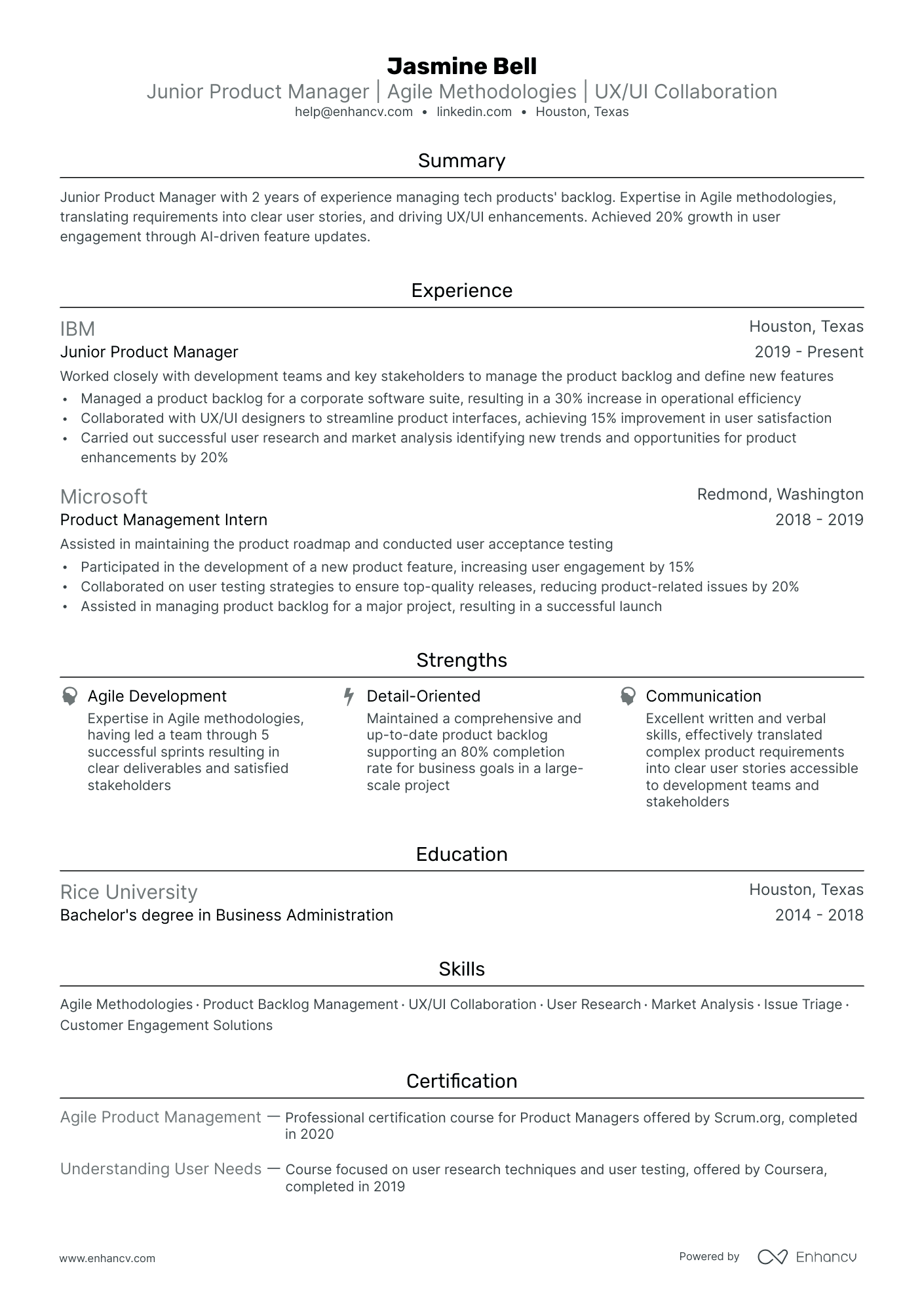 5 Junior Product Manager Resume Examples & Guide for 2024