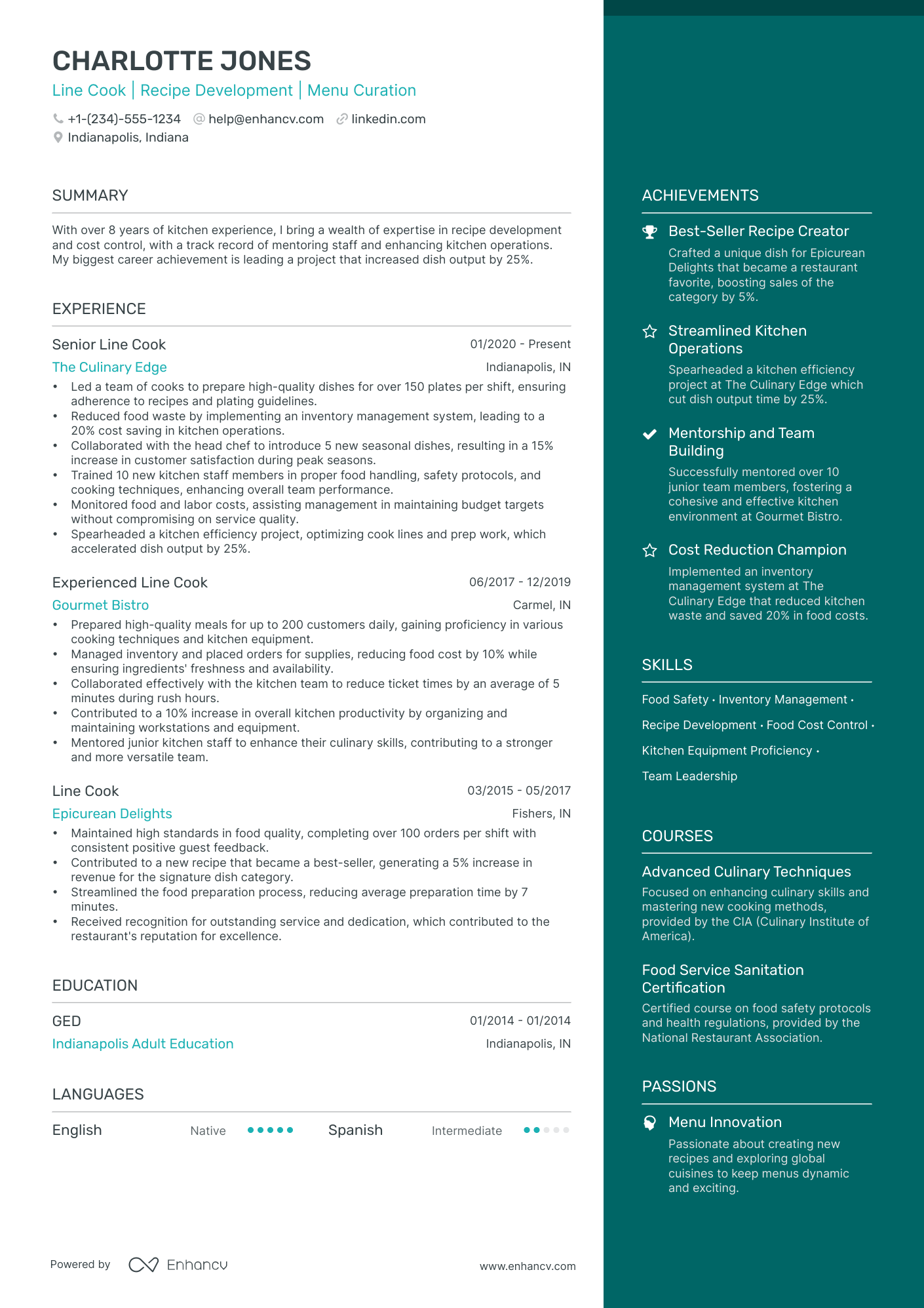 5 Line Cook Resume Examples & Guide for 2024