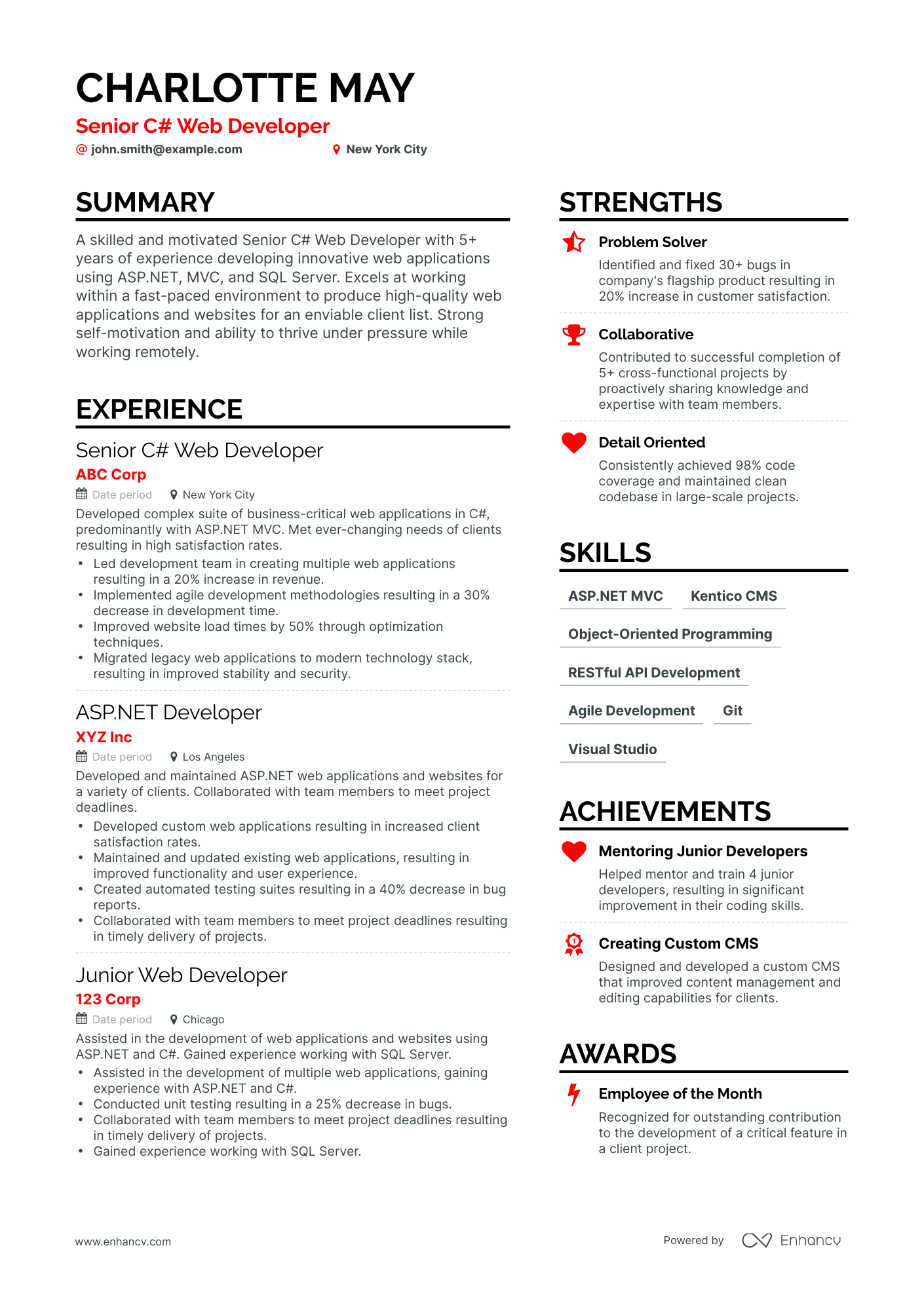 24 Web Developer Resume Examples & Guide for 2024