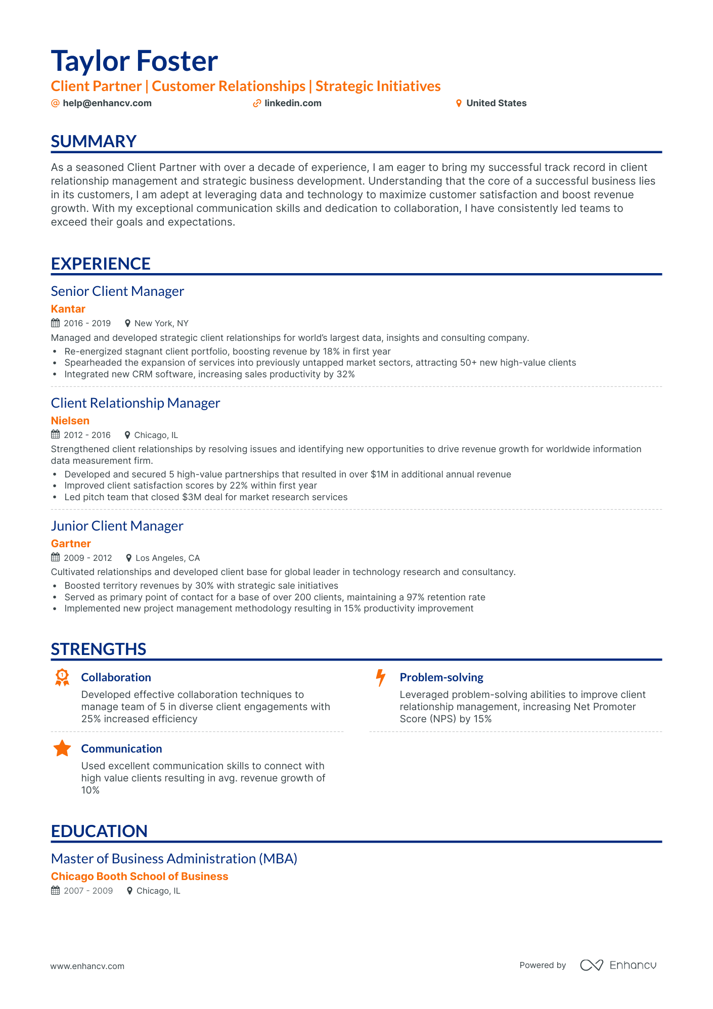 5 Client Partner Resume Examples & Guide For 2024