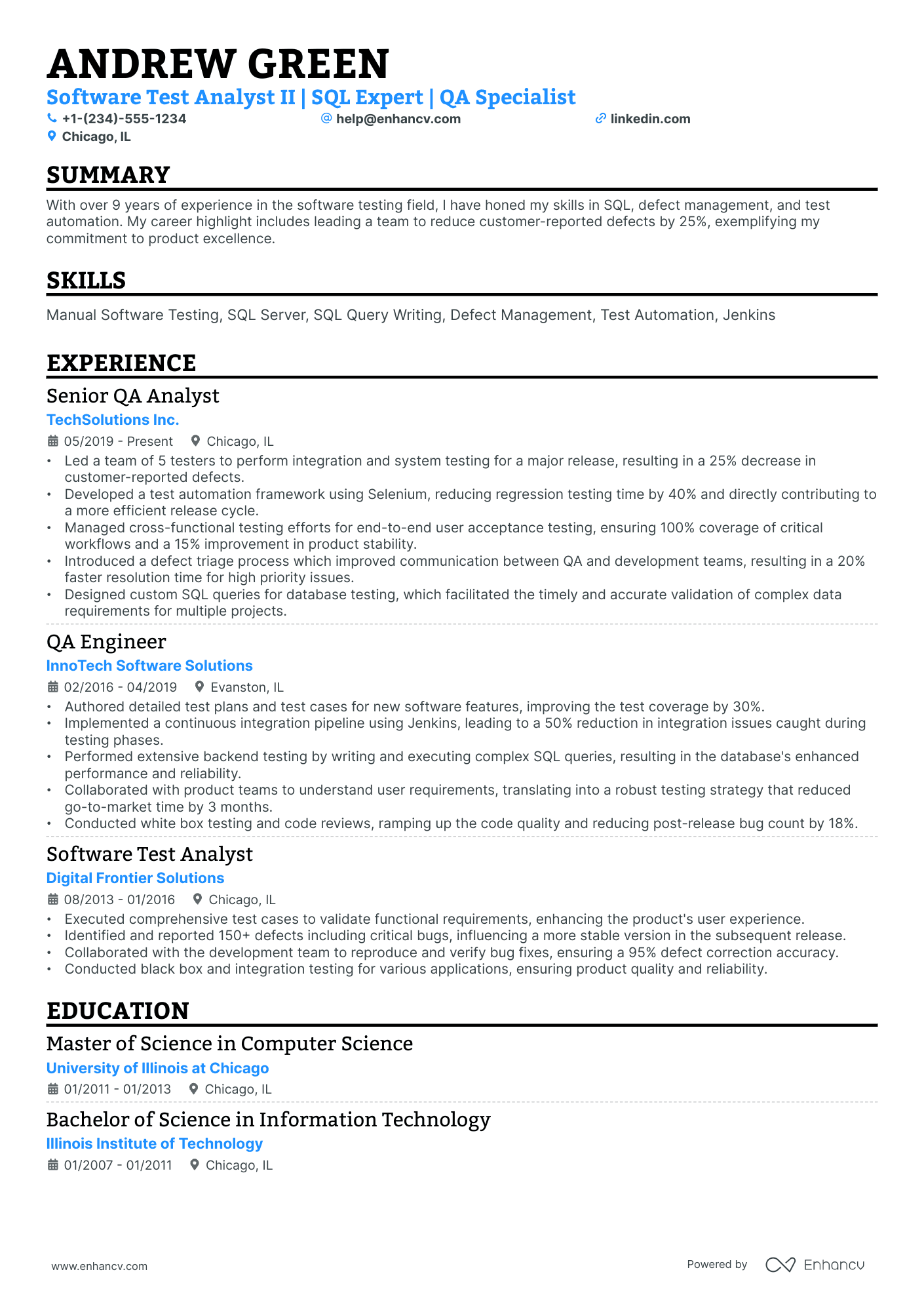 10 Software Test Analyst Resume Examples & Guide for 2026