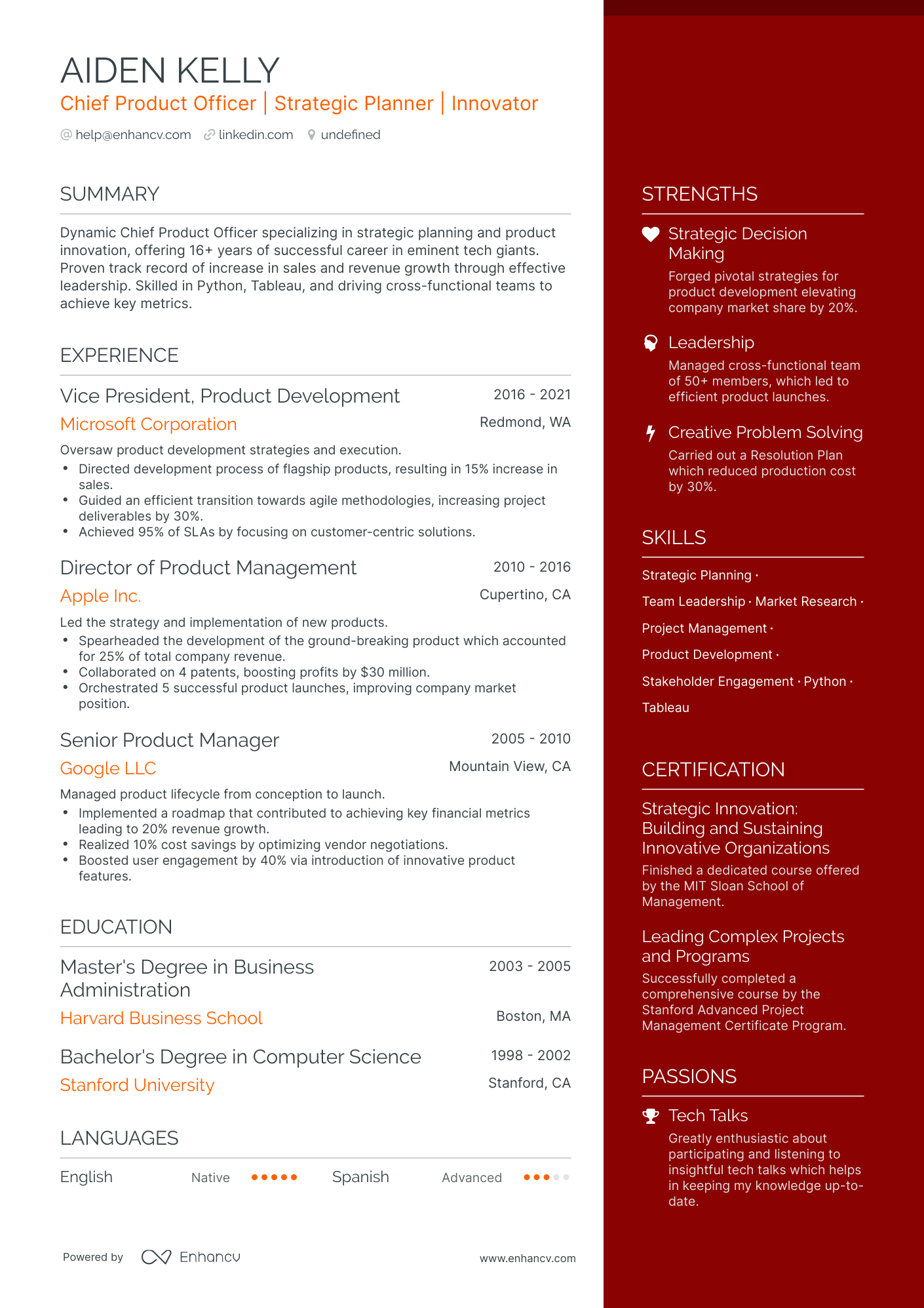 5 Chief Product Officer Resume Examples & Guide for 2023