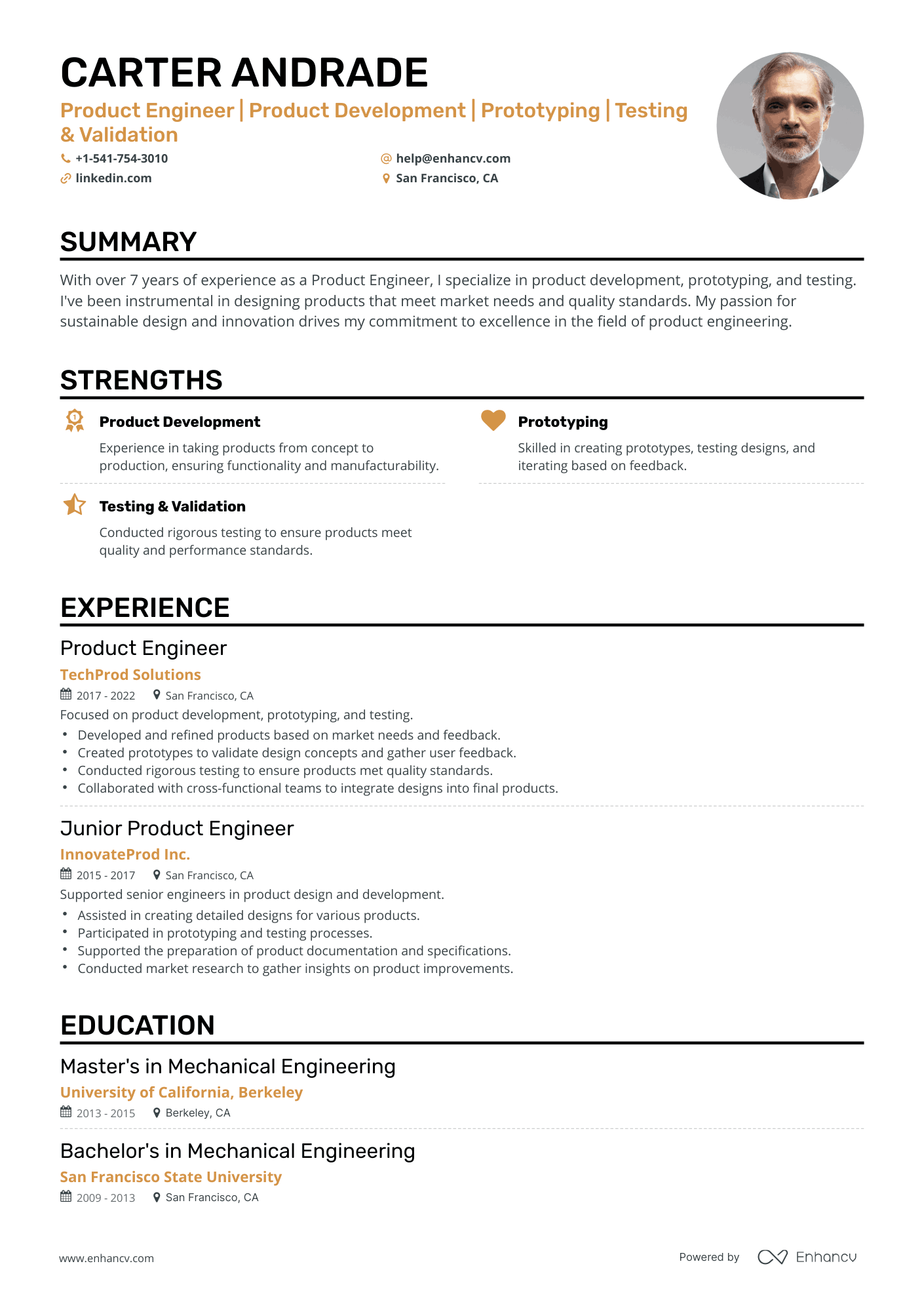 5 Product Engineer Resume Examples & Guide for 2024