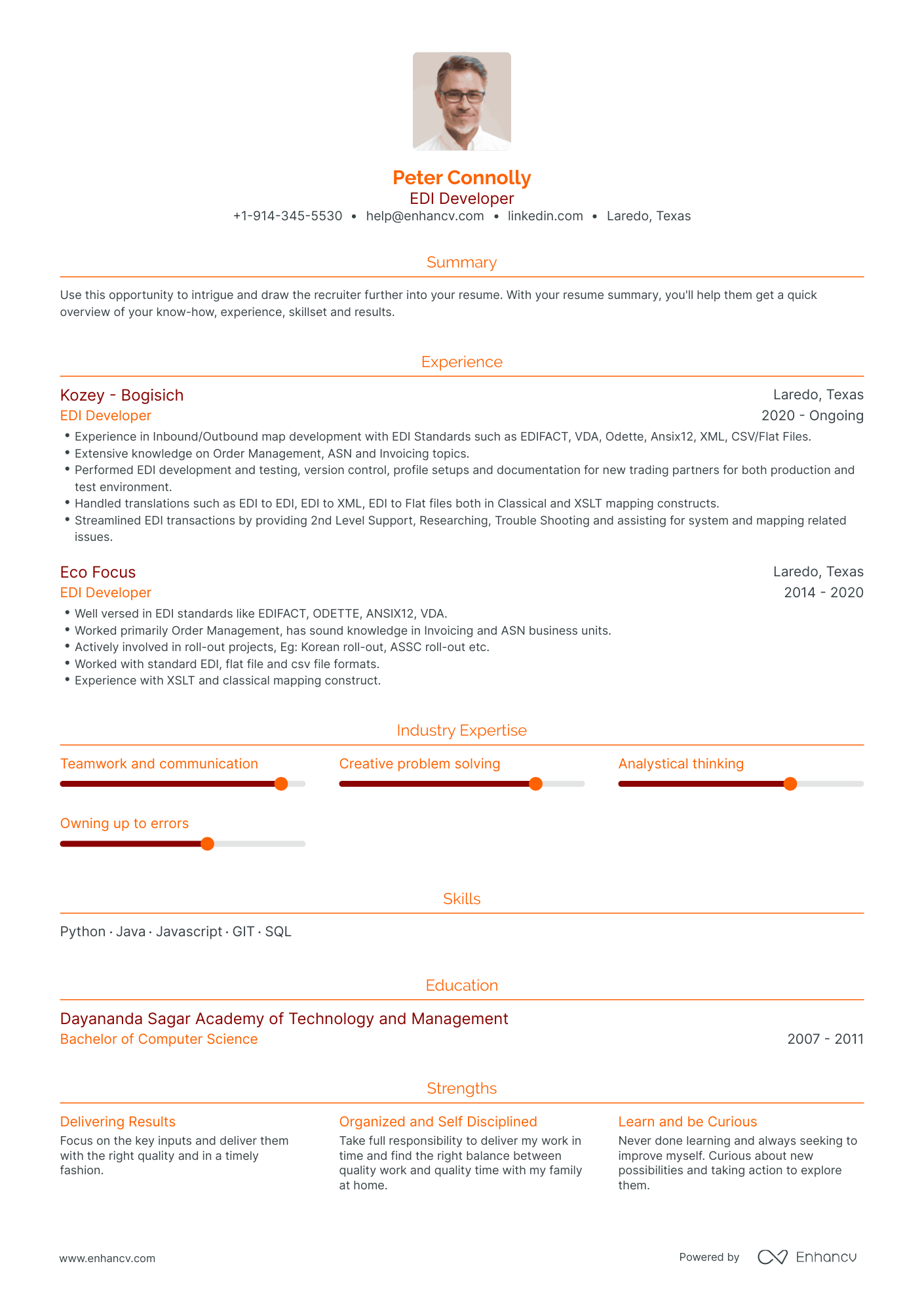 EDI Developer Resume Examples & Guide for 2023 (Layout, Skills ...