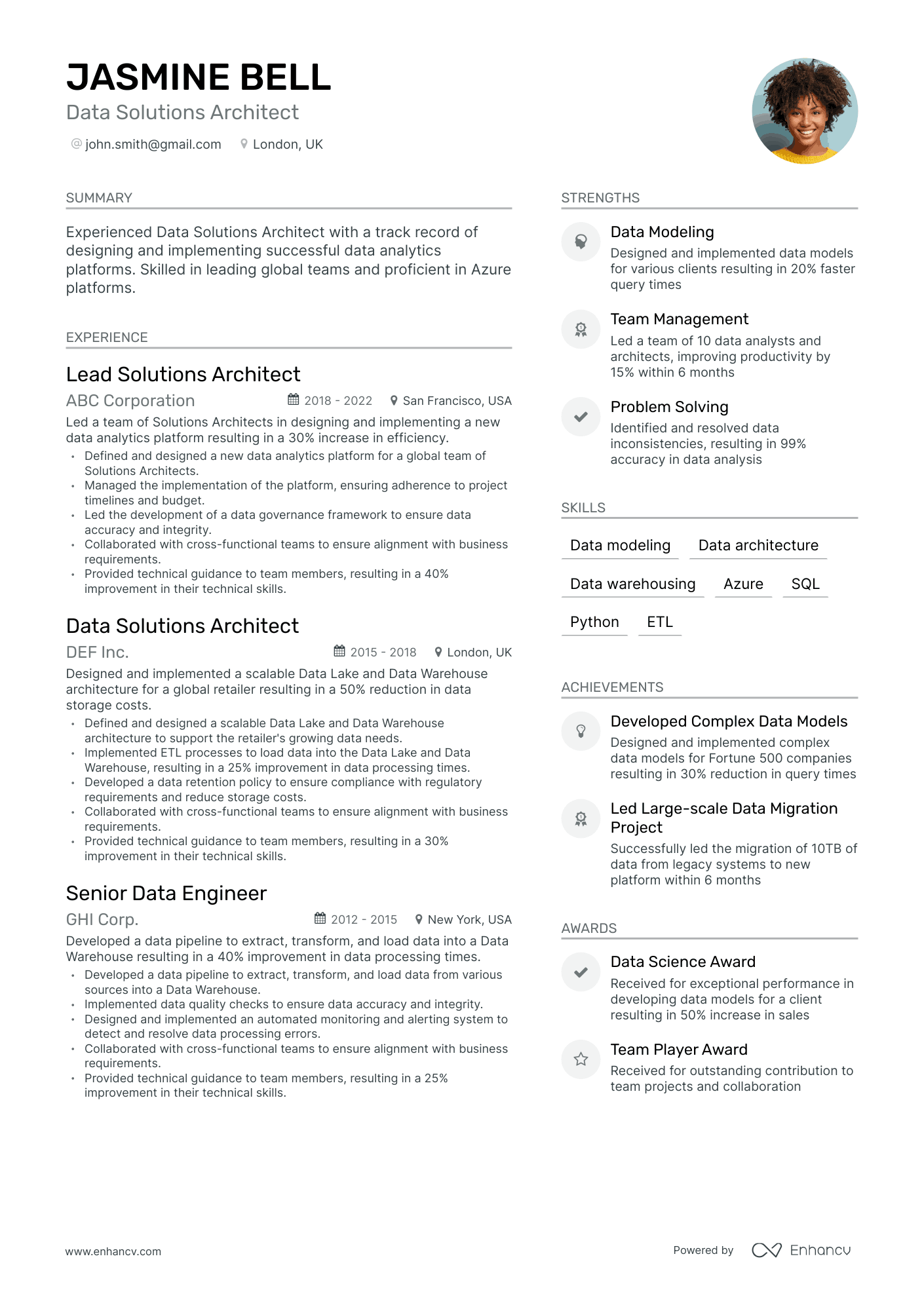 3 Data Architect Resume Examples & Guide for 2023