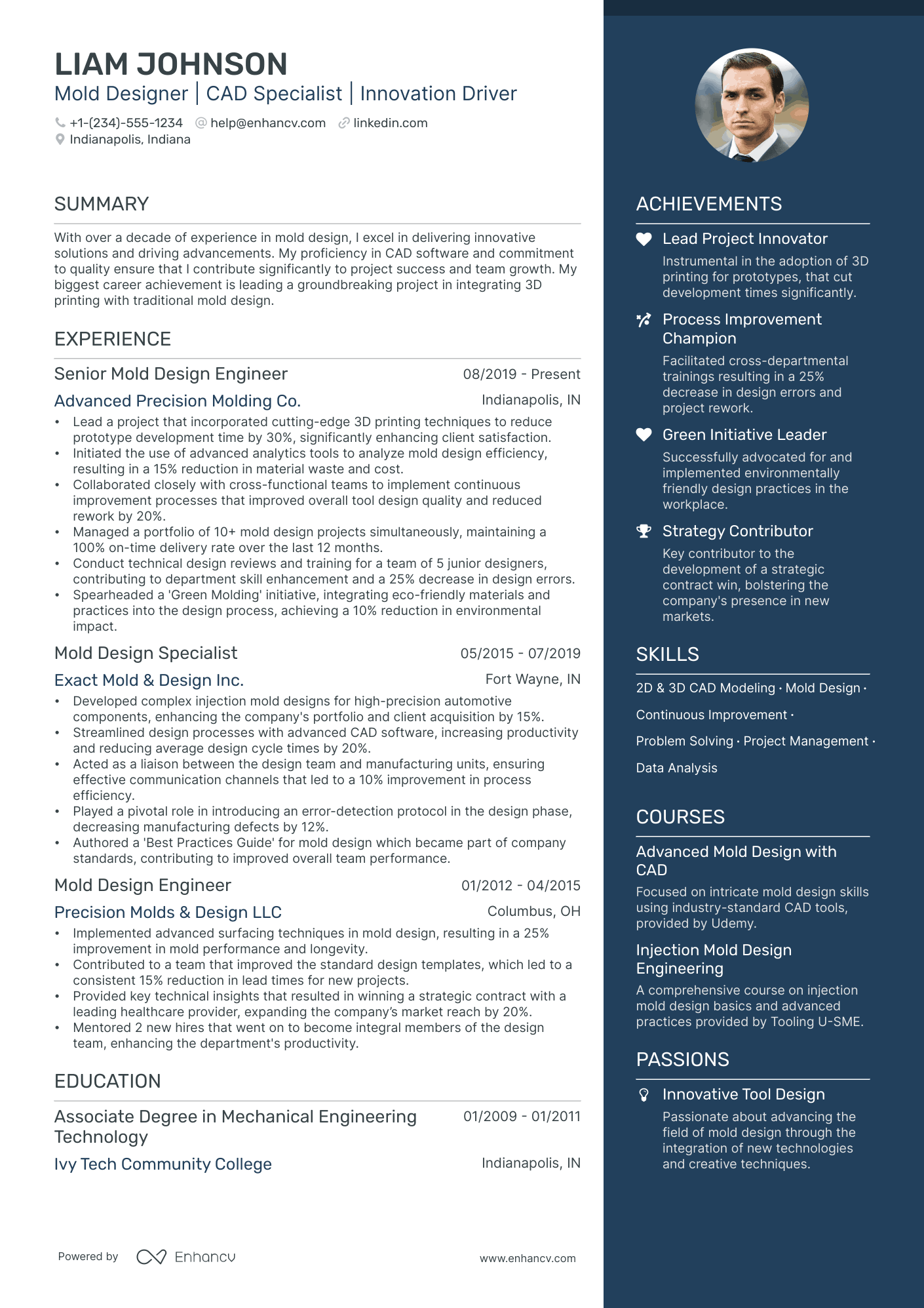 5 Mold Designer Resume Examples & Guide for 2024