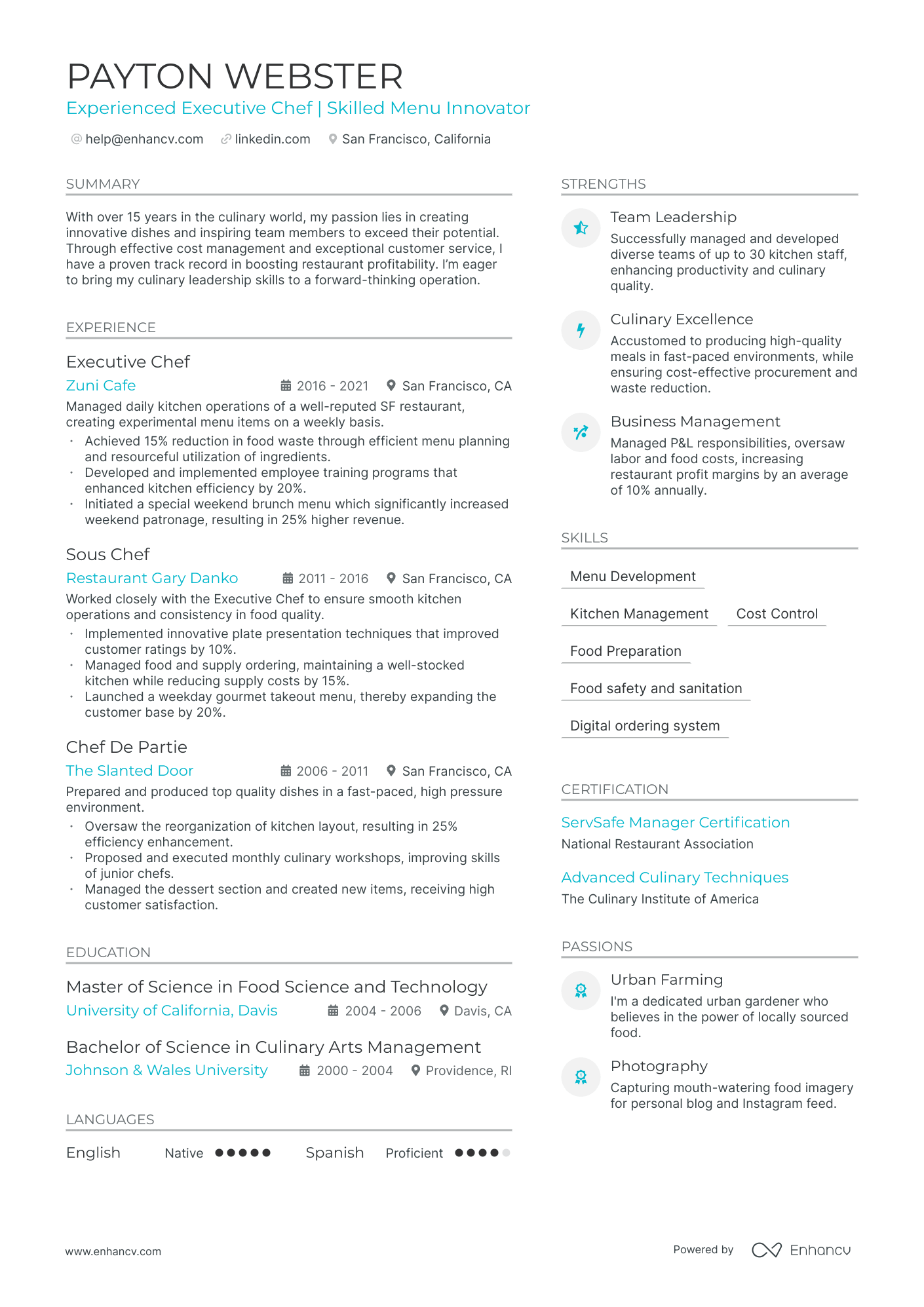 5 Executive Chef Resume Examples & Guide for 2024