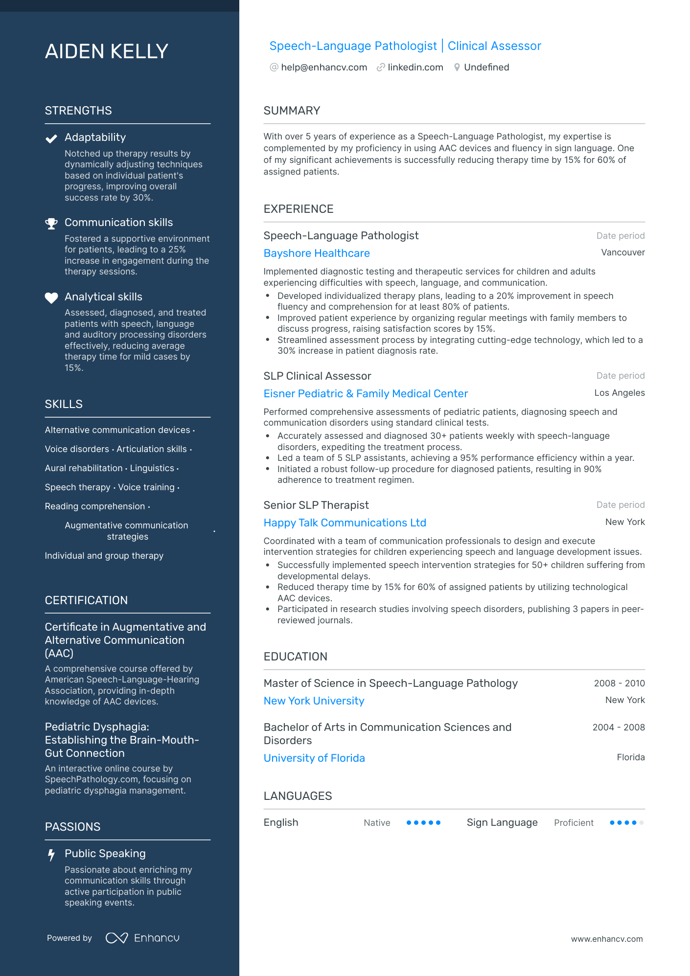 5 SLP Grad School Resume Examples & Guide for 2024