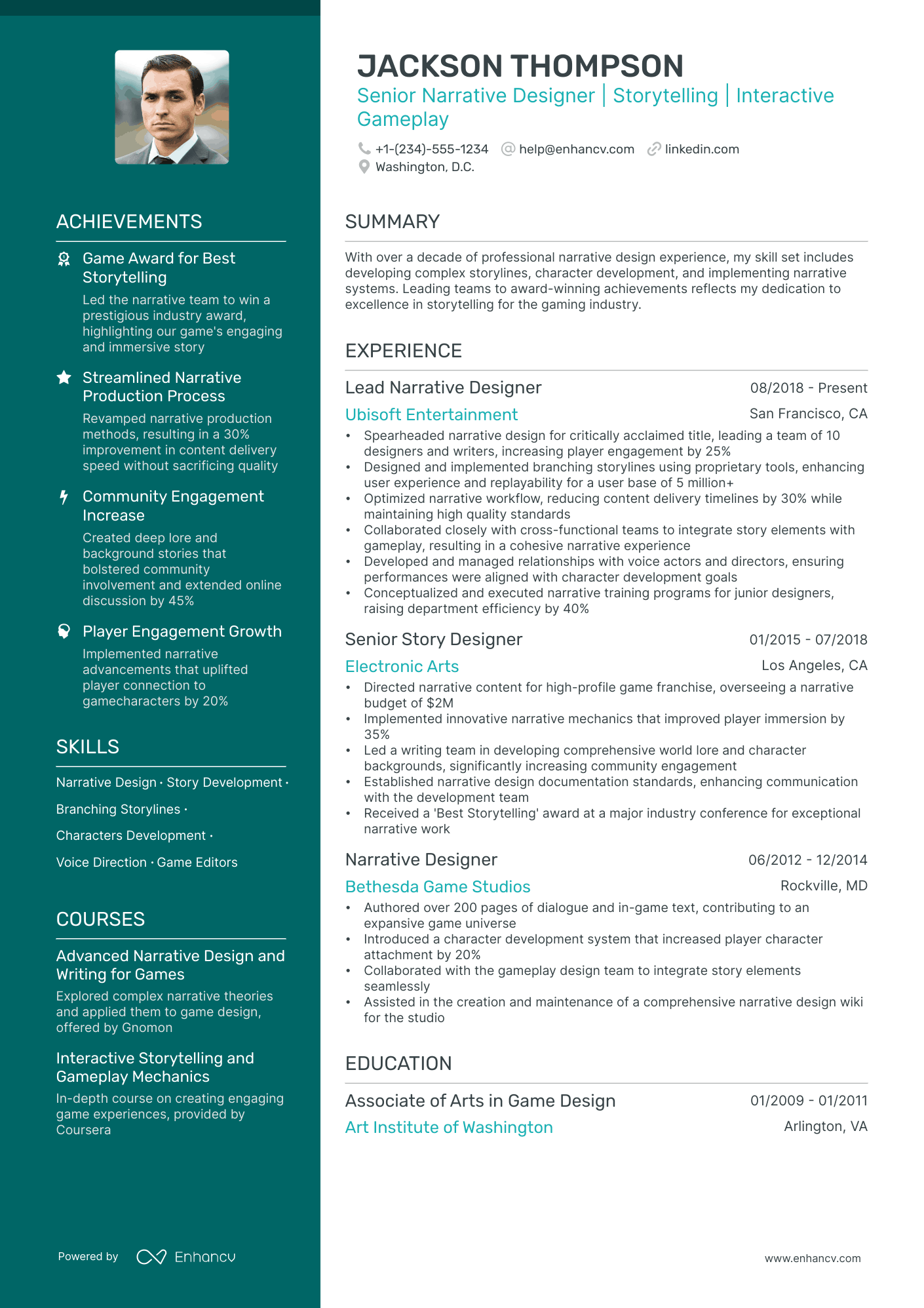 5 Narrative Designer Resume Examples & Guide for 2024