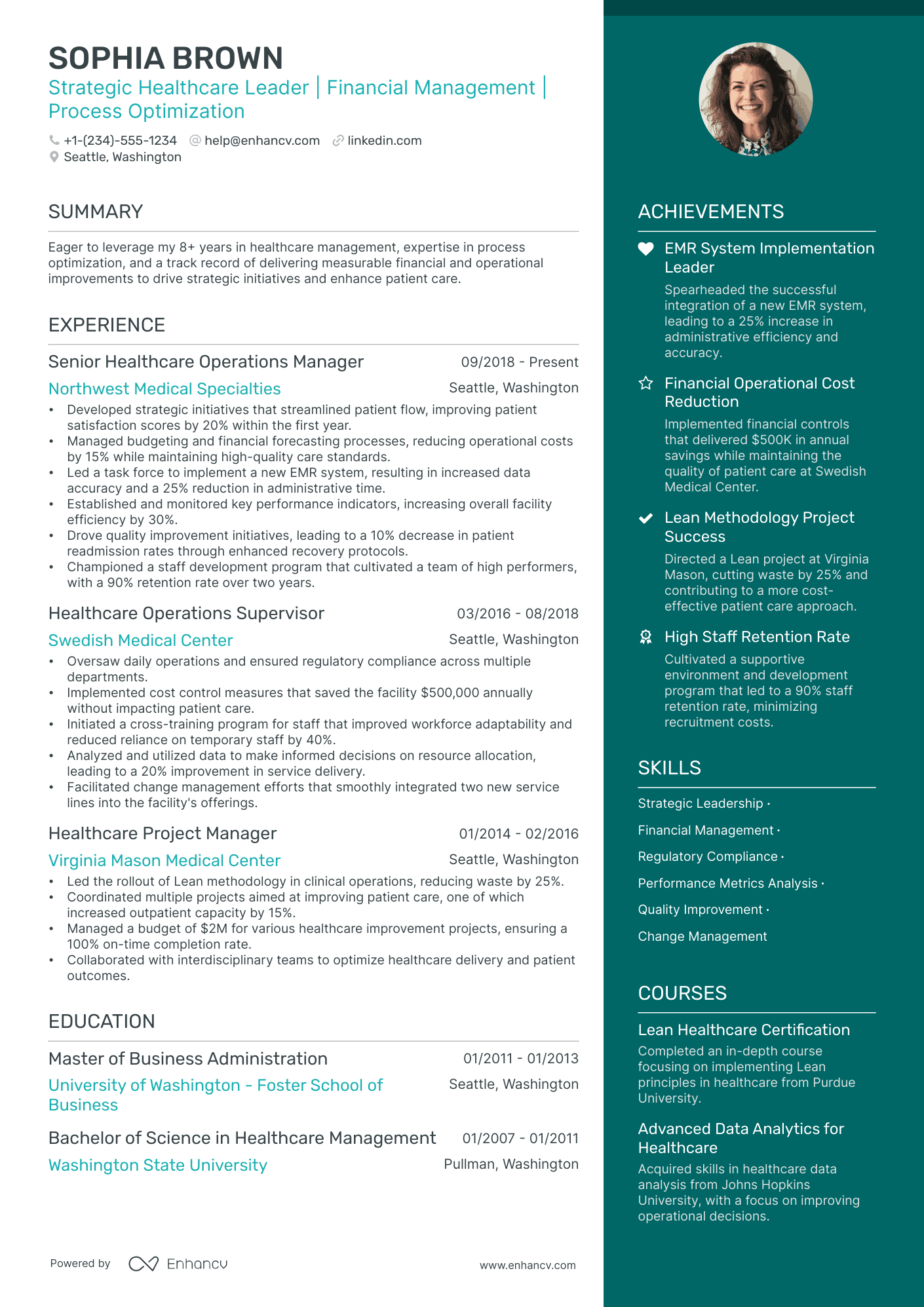 5 Healthcare Operations Manager Resume Examples & Guide for 2024