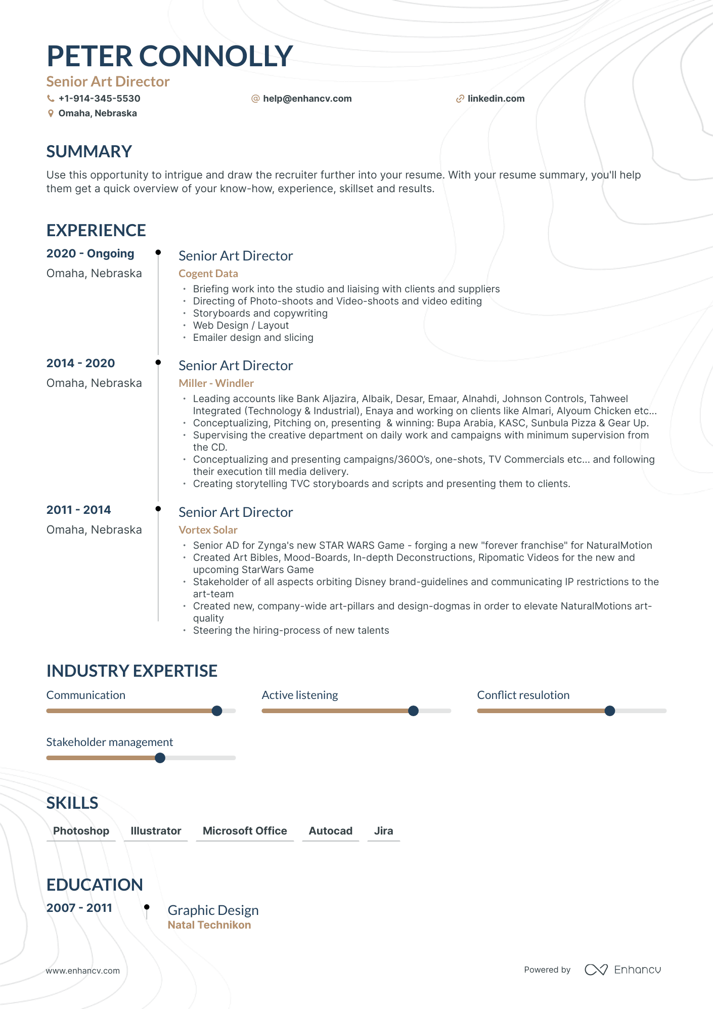 Senior Art Director Resume Examples & Guide for 2023 (Layout, Skills ...