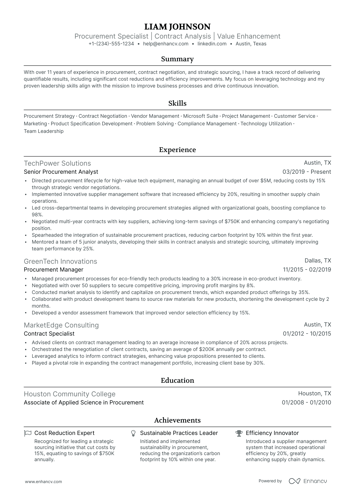 5 Contract Analyst Resume Examples & Guide for 2024