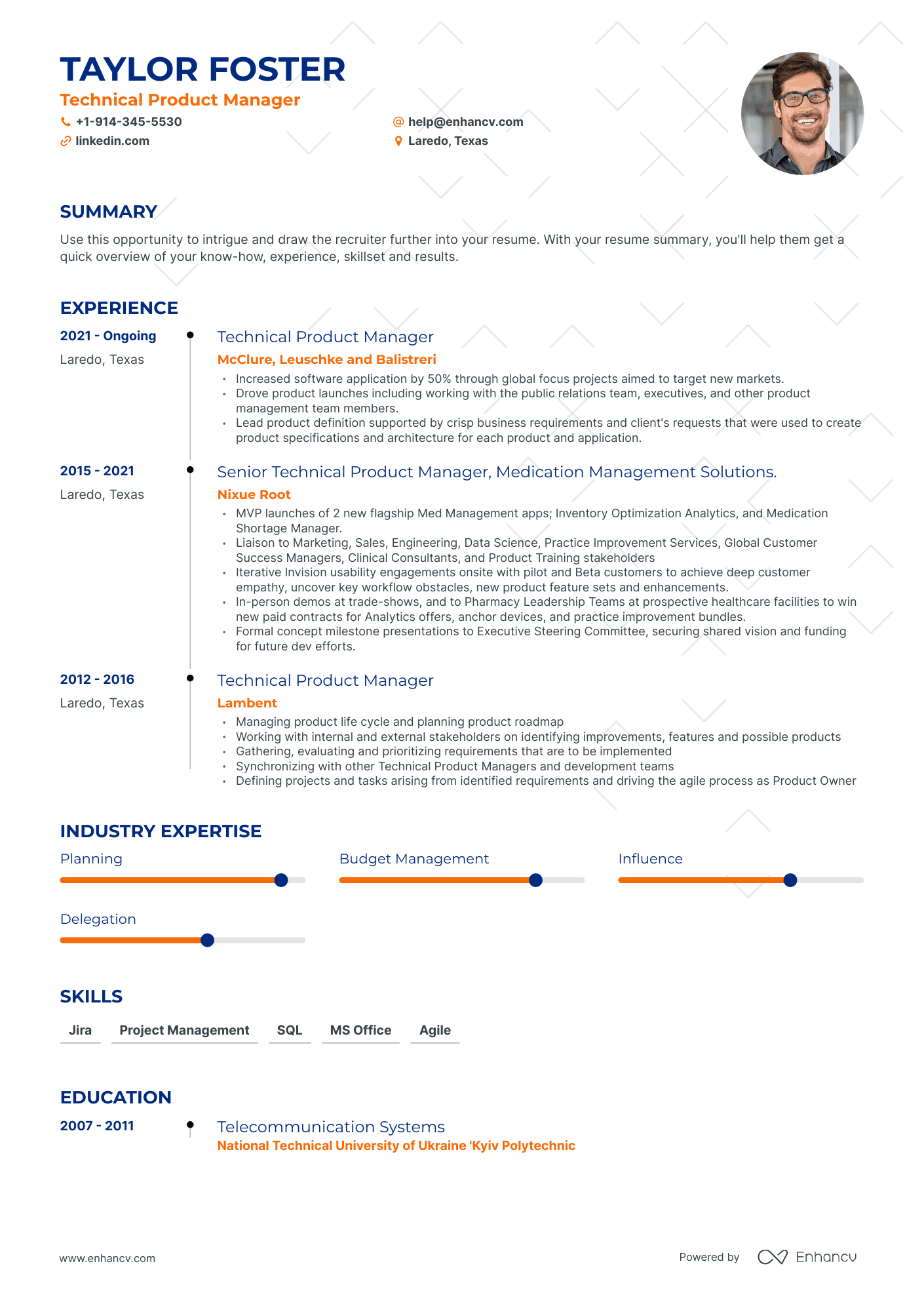 Technical Product Manager Resume Examples & Guide for 2023 (Layout ...