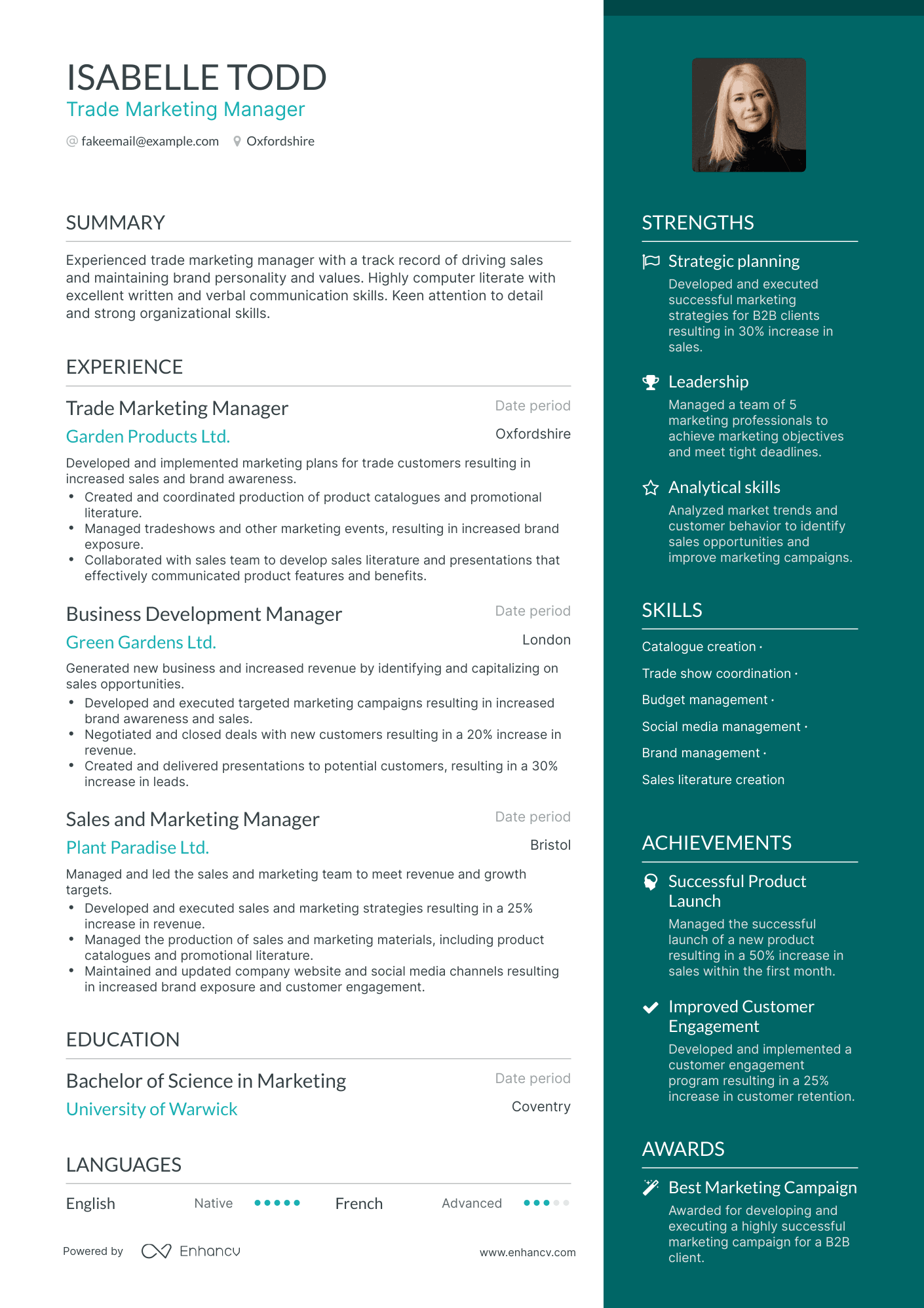 5 Trade Marketing Manager Resume Examples & Guide for 2024