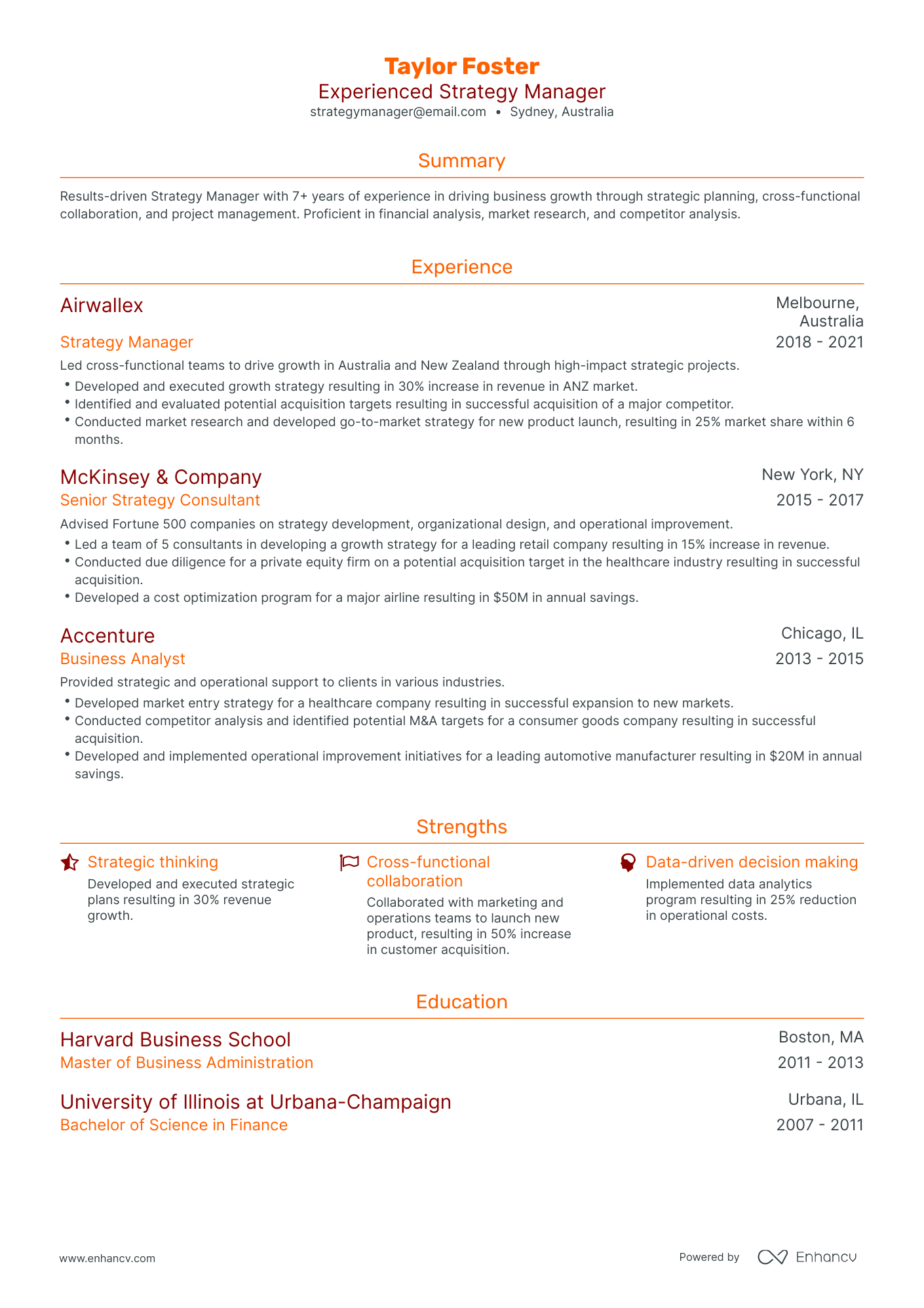 5 Strategy Manager Resume Examples & Guide For 2023