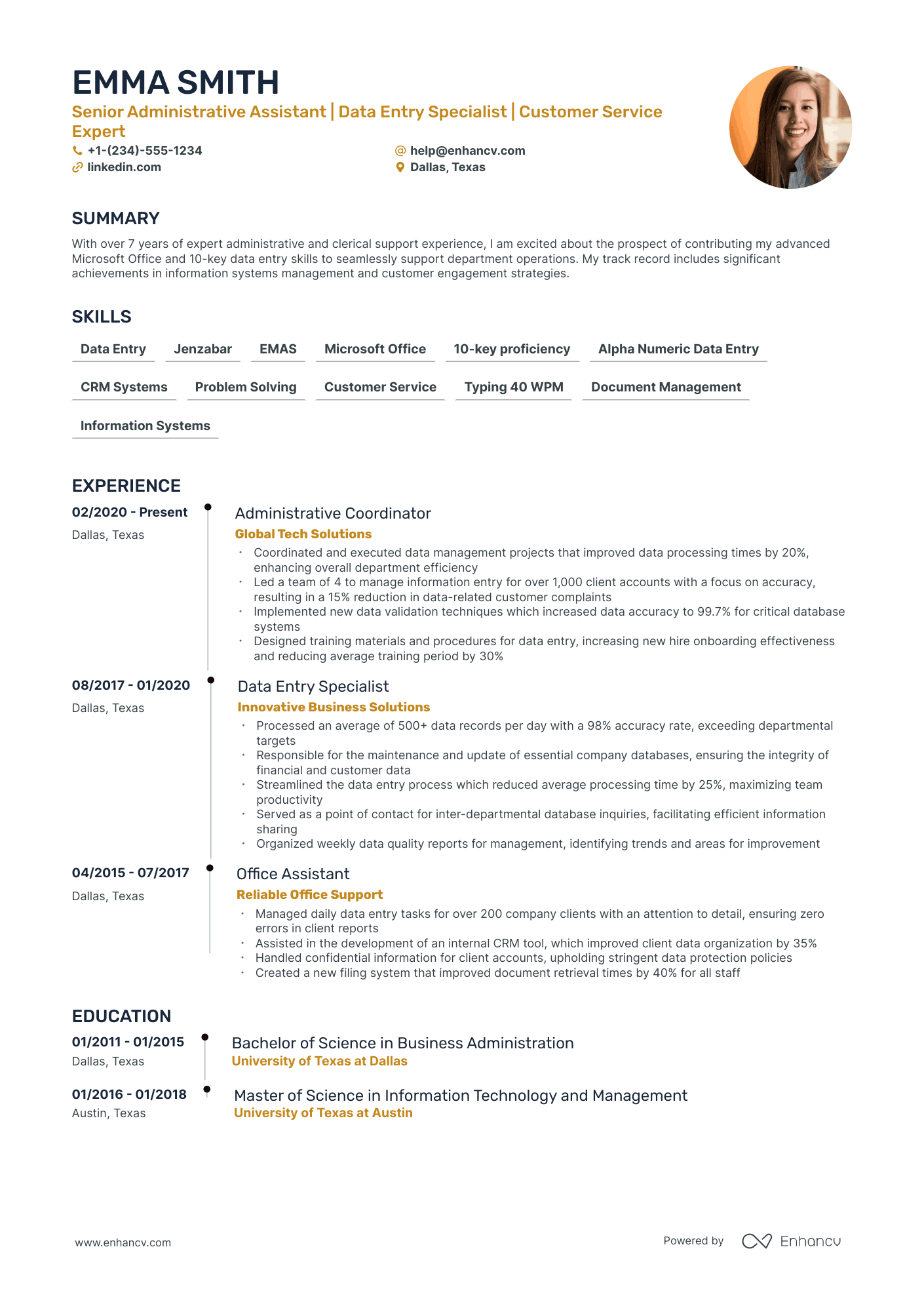 5 Data Entry Clerk Resume Examples & Guide for 2024