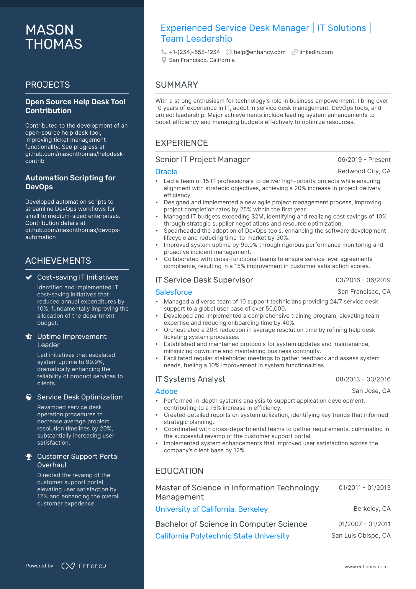 5 Service Desk Manager Resume Examples & Guide for 2024