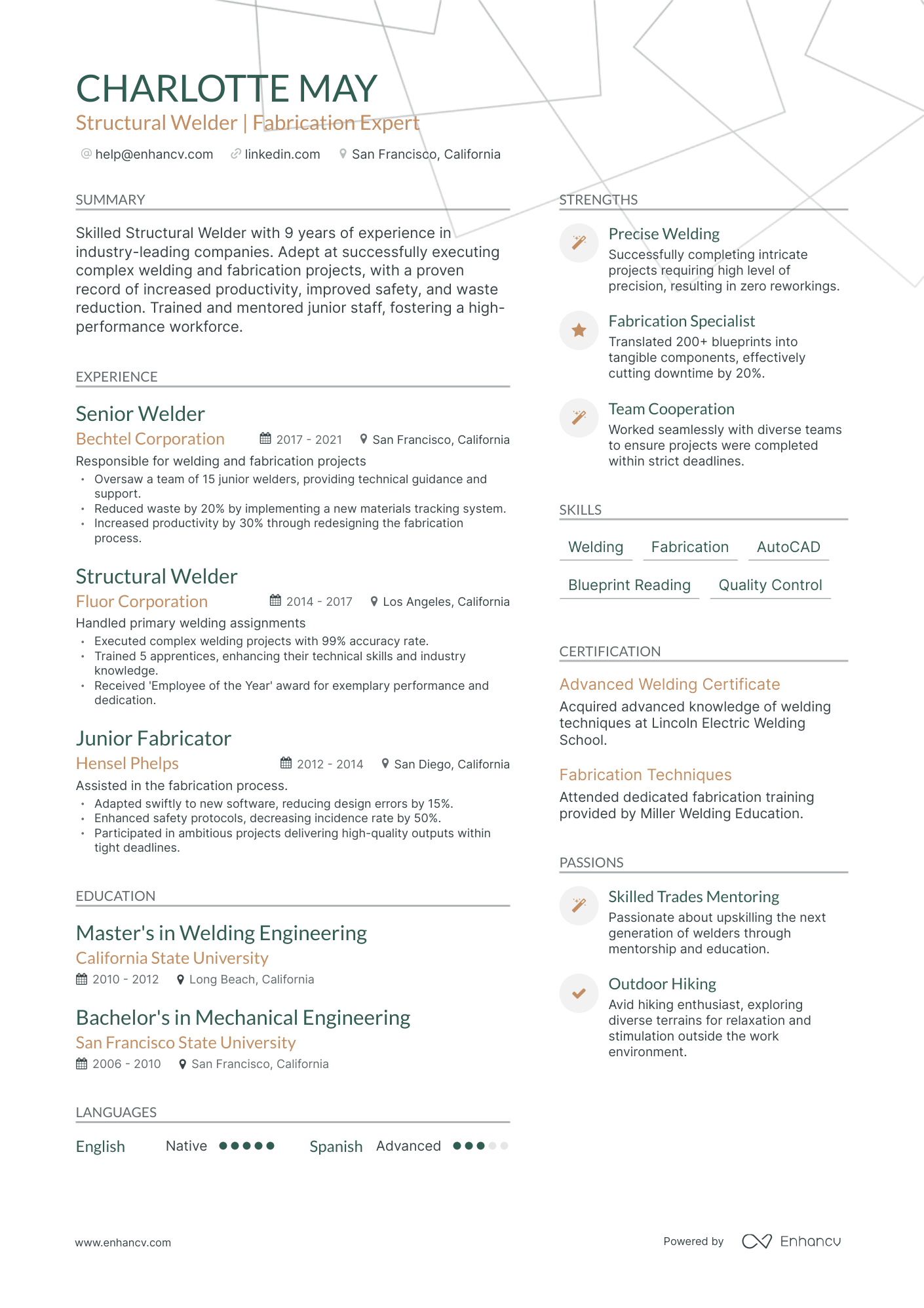 5 Structural Welder Resume Examples & Guide for 2024