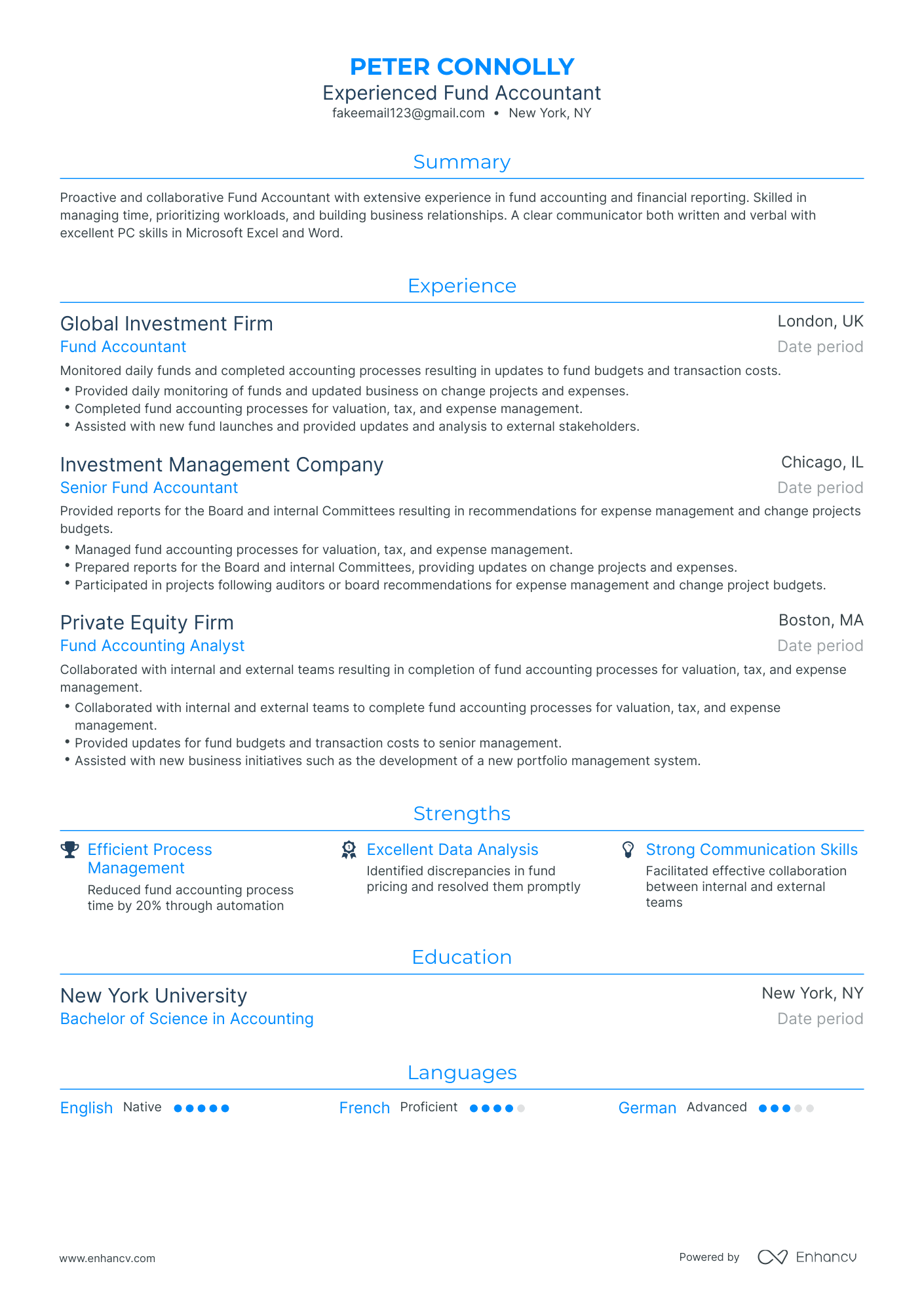 5 Fund Accountant Resume Examples & Guide for 2024