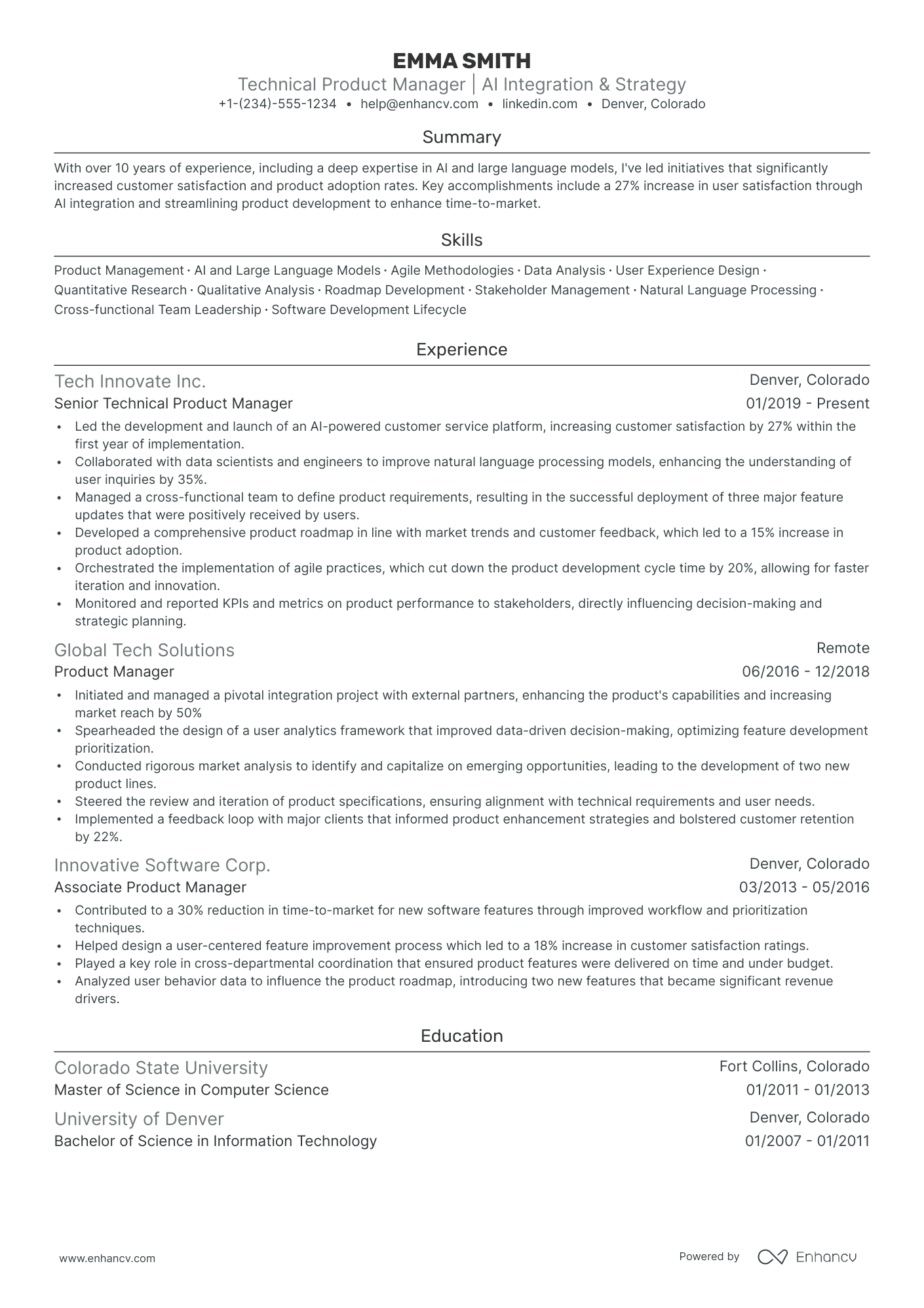 5 Technical Product Manager Resume Examples & Guide for 2024