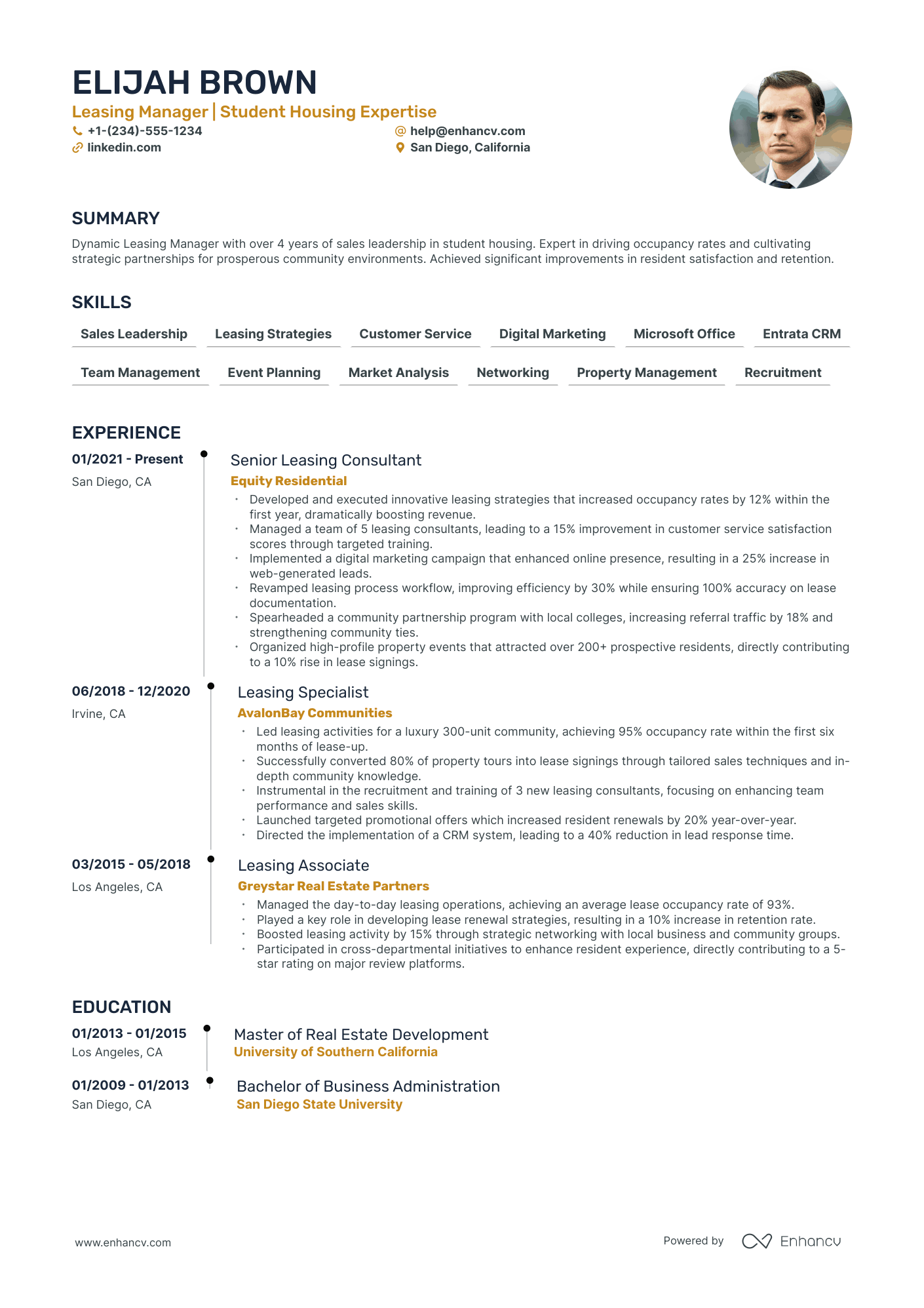 5 Leasing Manager Resume Examples & Guide for 2024