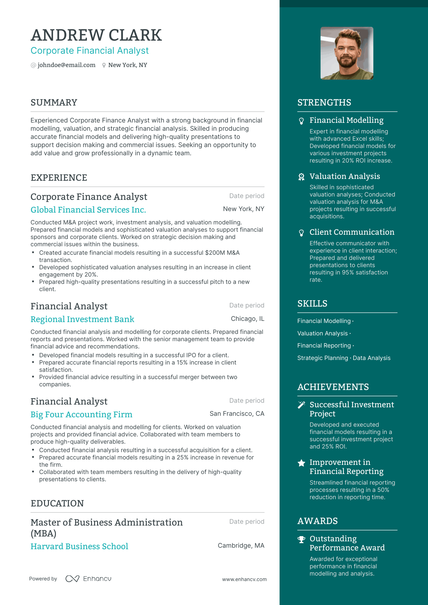 5 Corporate Financial Analyst Resume Examples & Guide for 2024