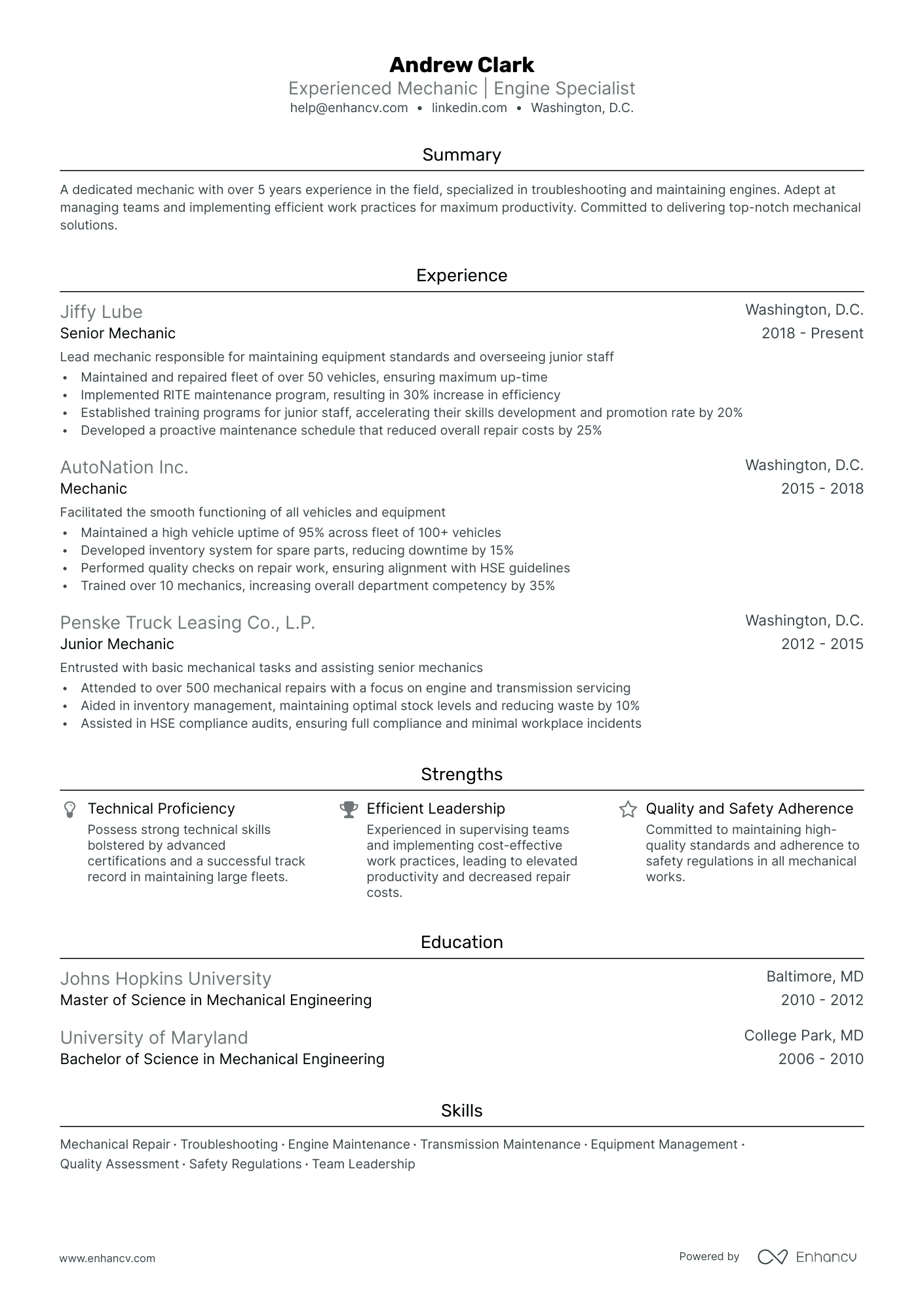 5 Maintenance Mechanic Resume Examples & Guide For 2024