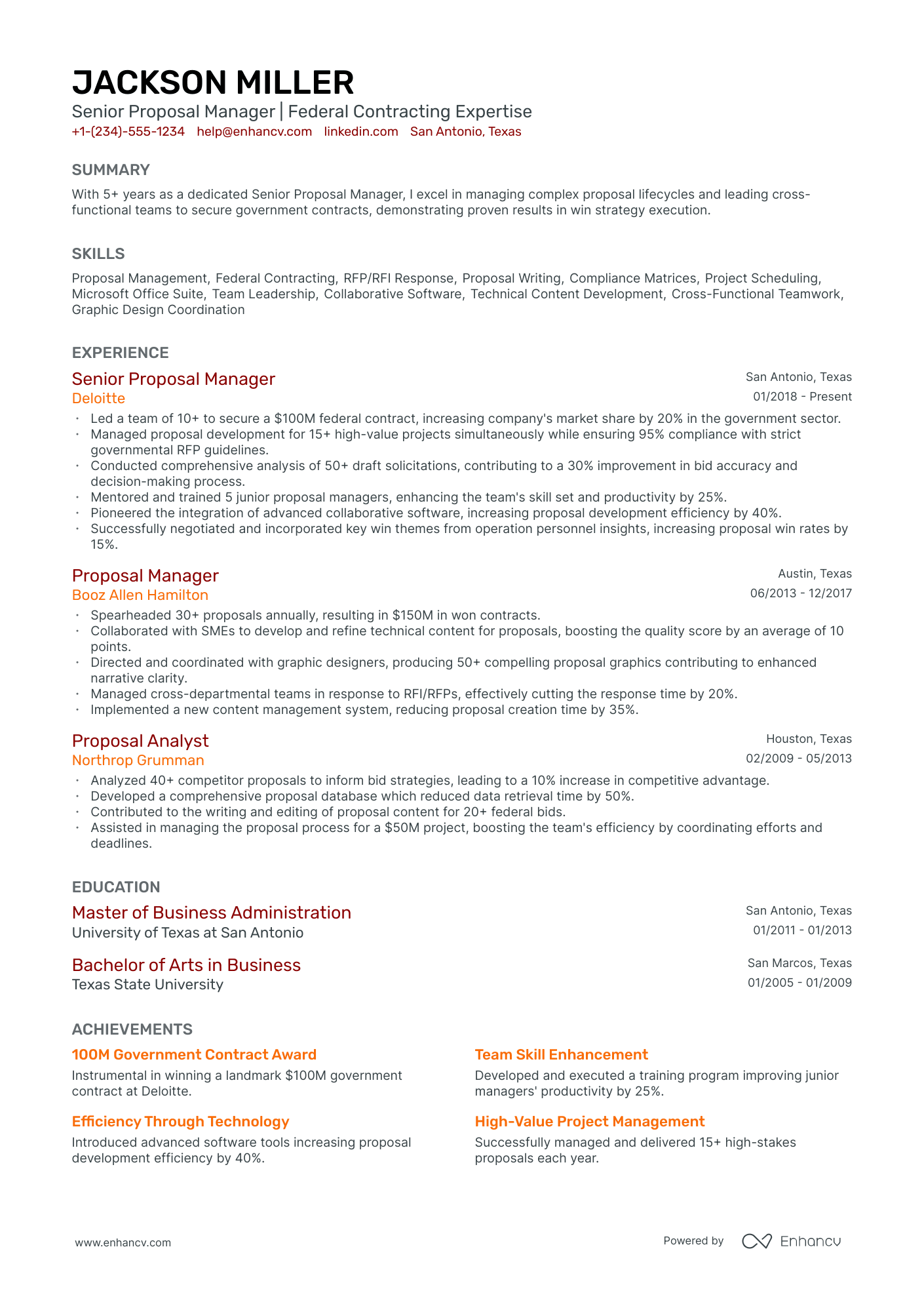 5 Proposal Manager Resume Examples & Guide for 2024