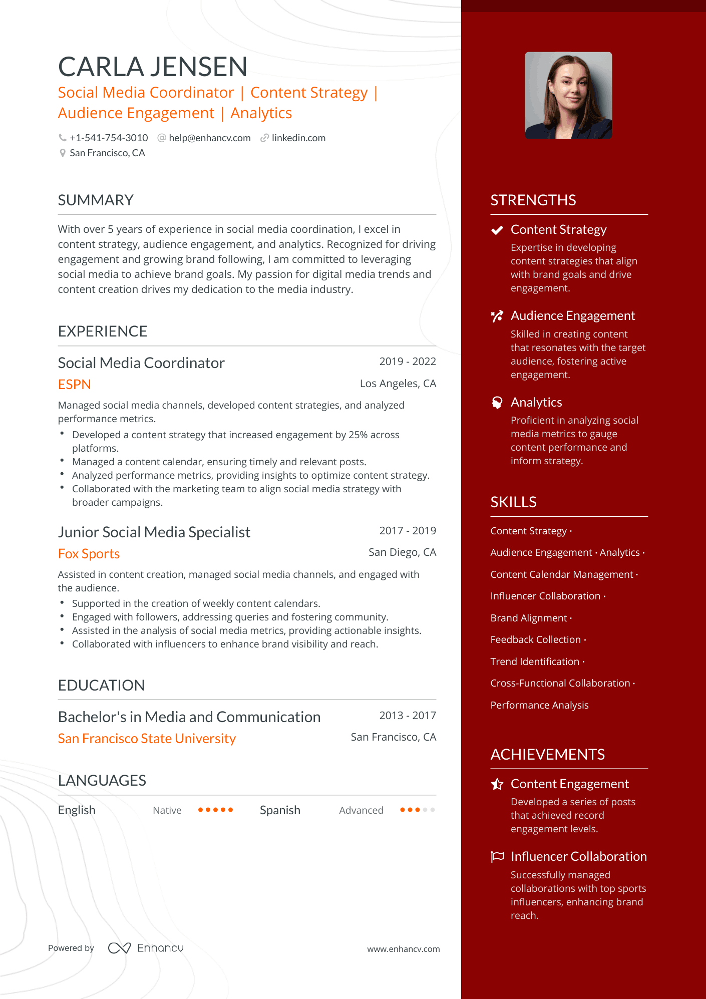 5 Social Media Coordinator Resume Examples & Guide for 2024