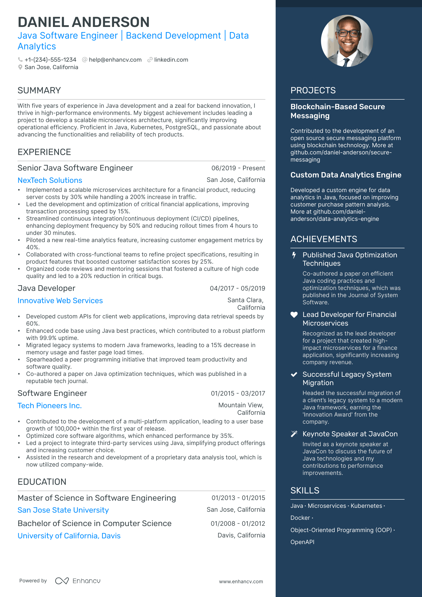 5 Java Software Engineer Resume Examples & Guide for 2024