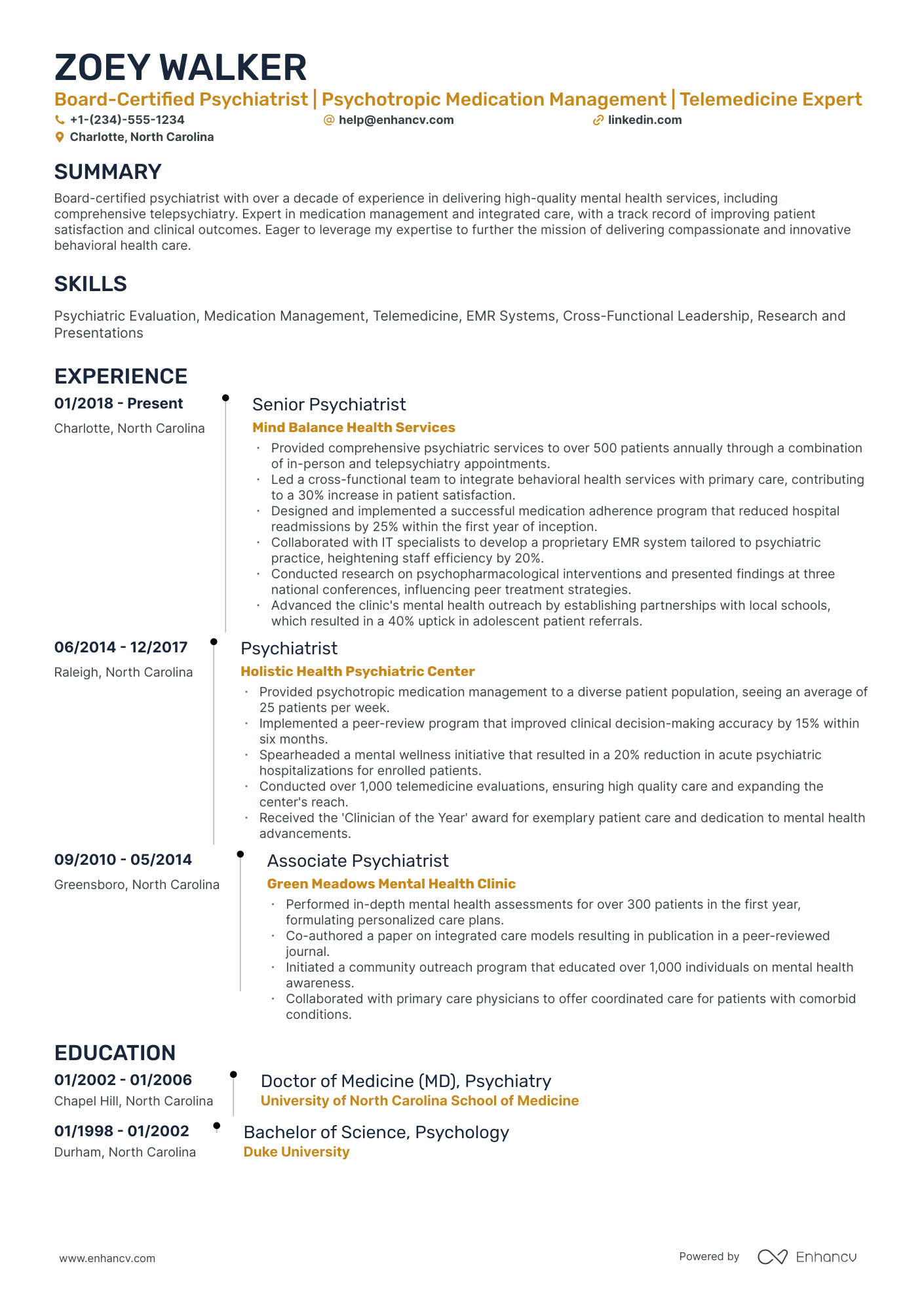 Psychiatric Tech Resume Example 10 Psychiatrist Resume Examples & Guide for 2026