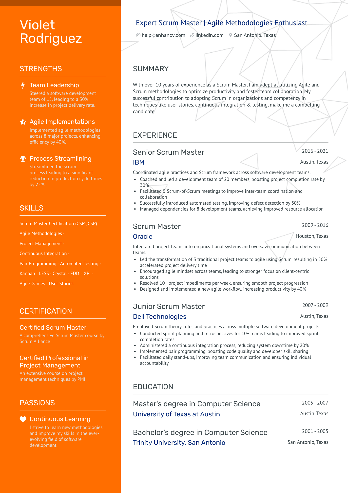 9 Scrum Master Resume Examples & Guide for 2024