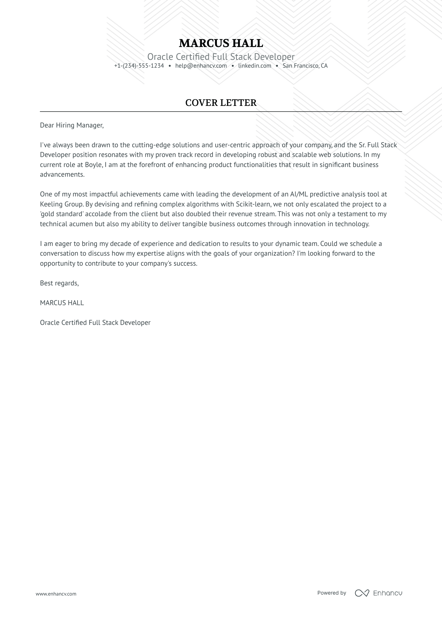 11 Professional Full Stack Developer Cover Letter Examples and Template ...