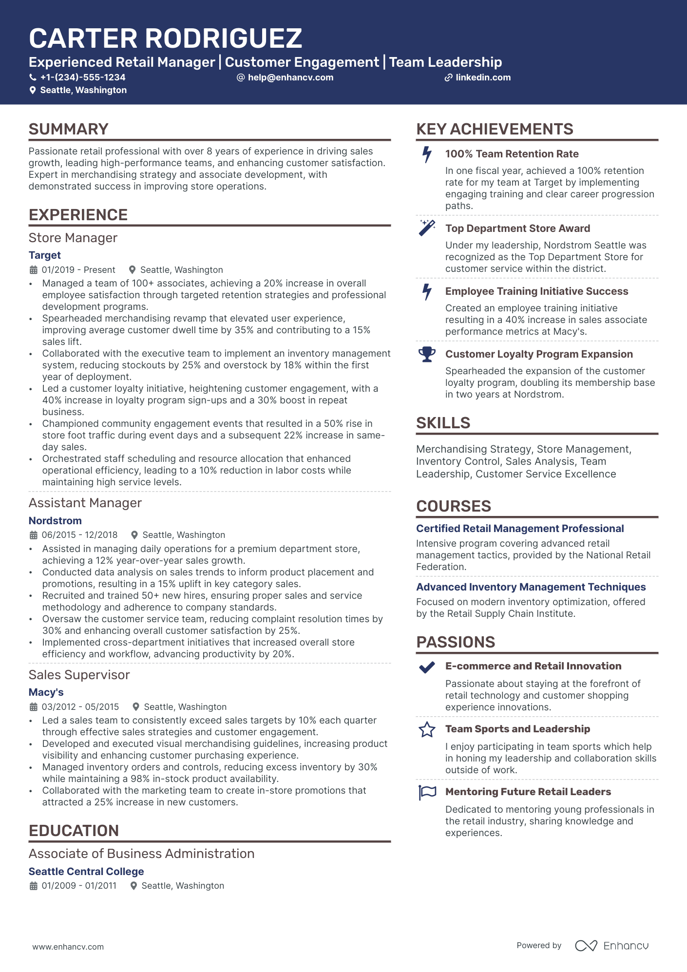 10 Assistant Store Manager Resume Examples, Templates & Guide for 2026