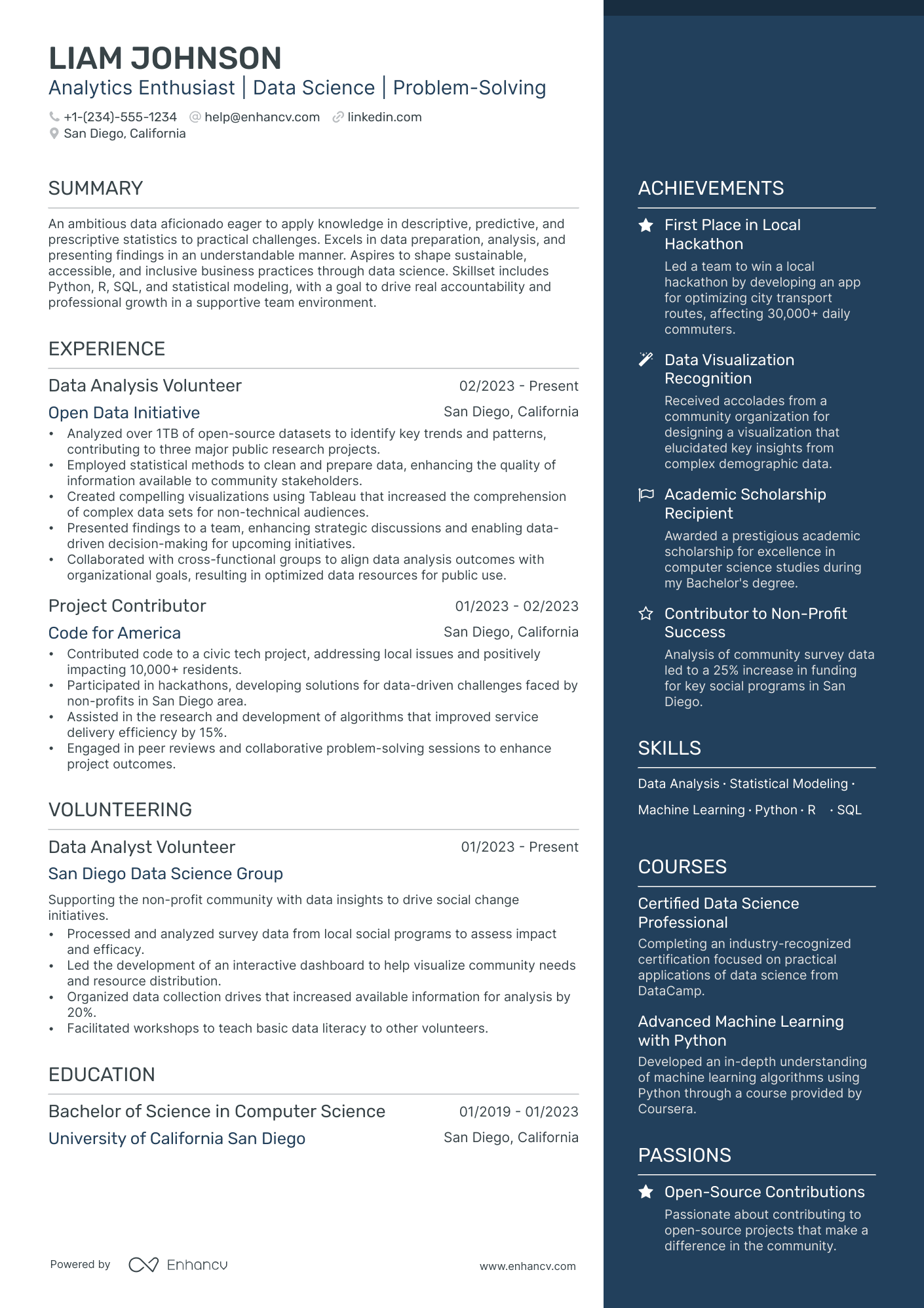 5 Data Science Intern Resume Examples & Guide for 2024