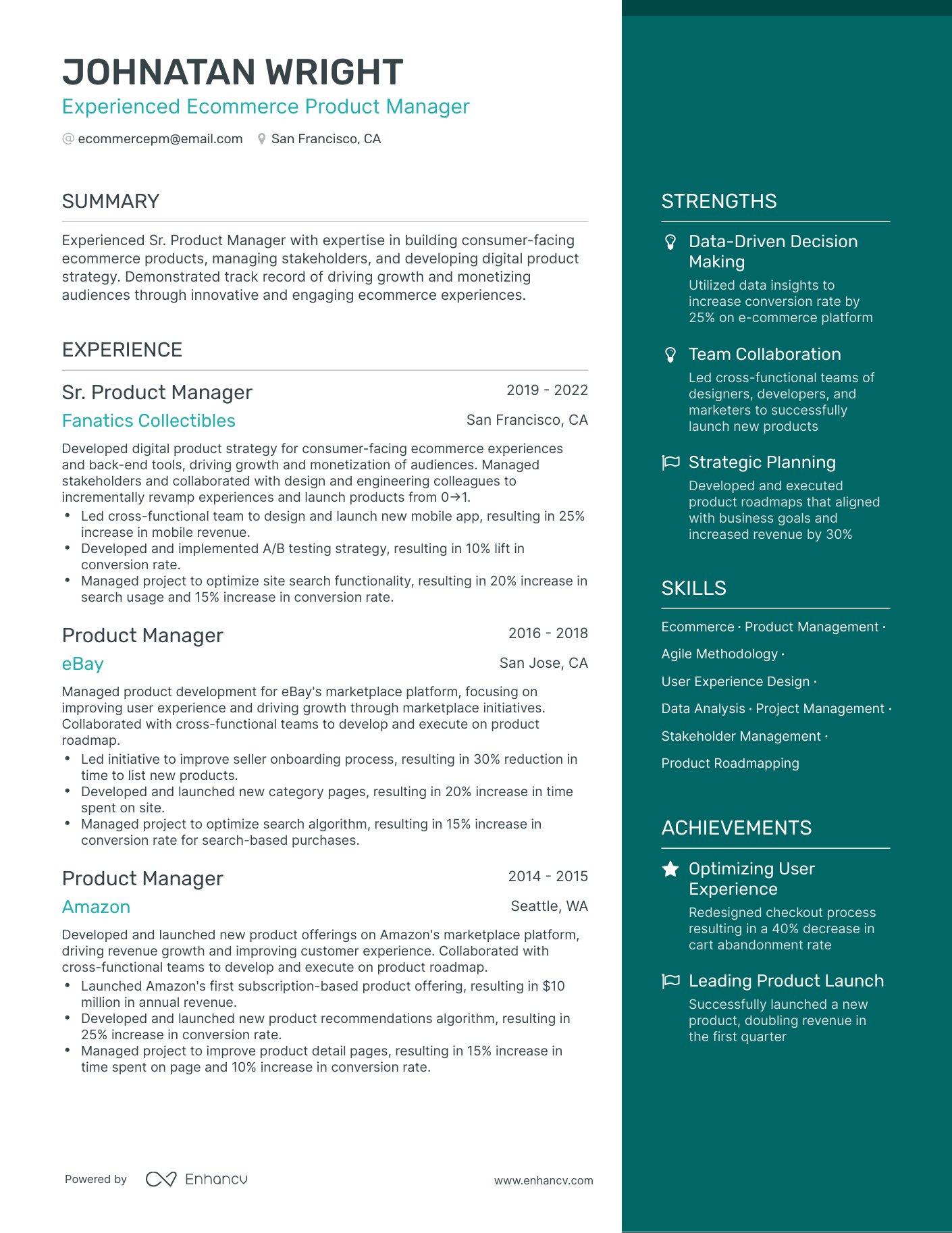 5 Product Manager Resume Examples & Guide for 2023