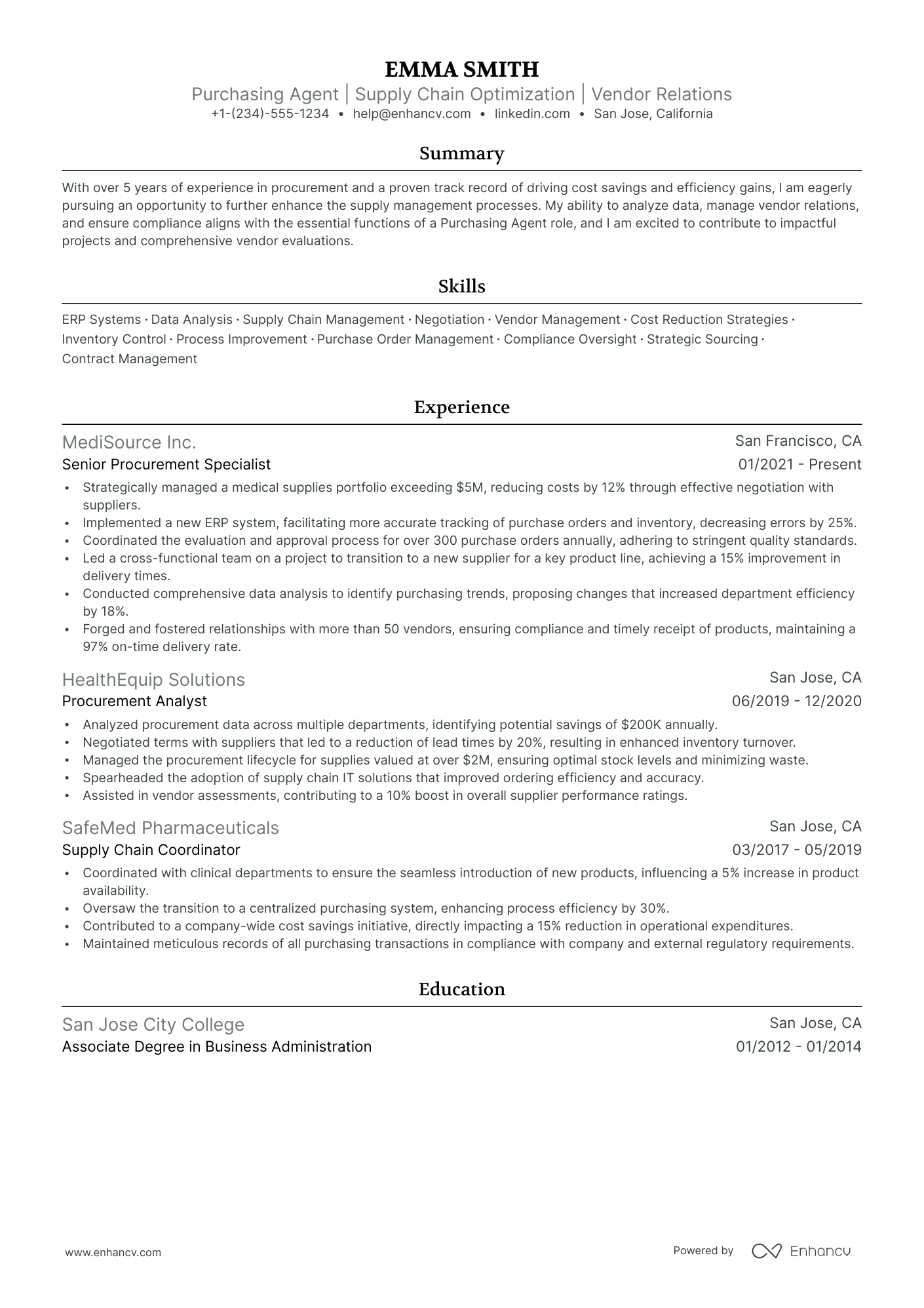 5 Purchasing Agent Resume Examples & Guide for 2024