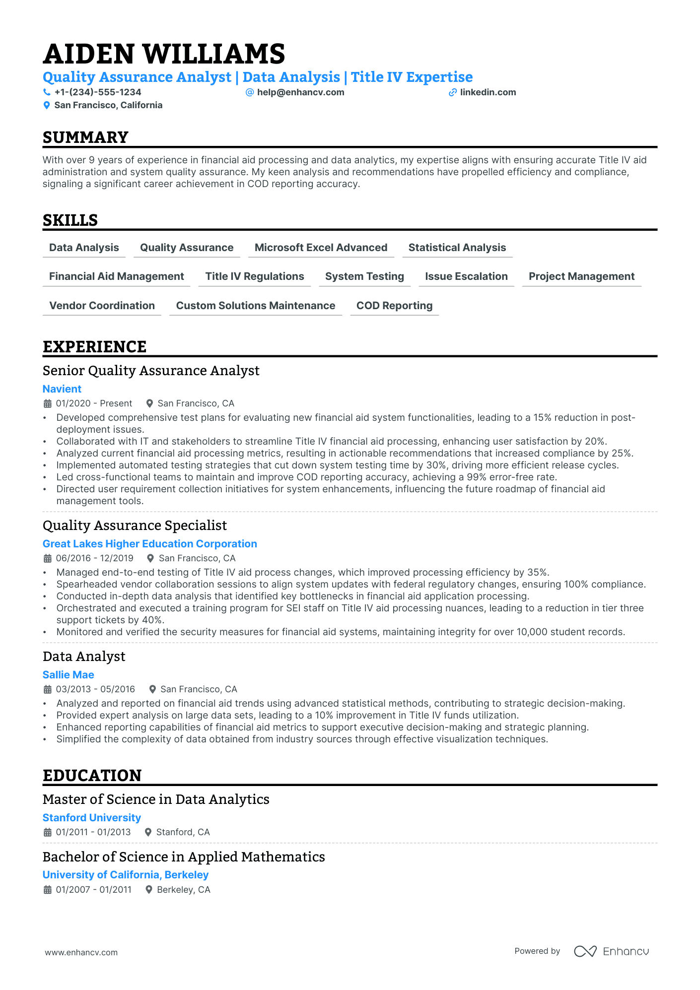 5 Quality Assurance Analyst Resume Examples & Guide for 2024