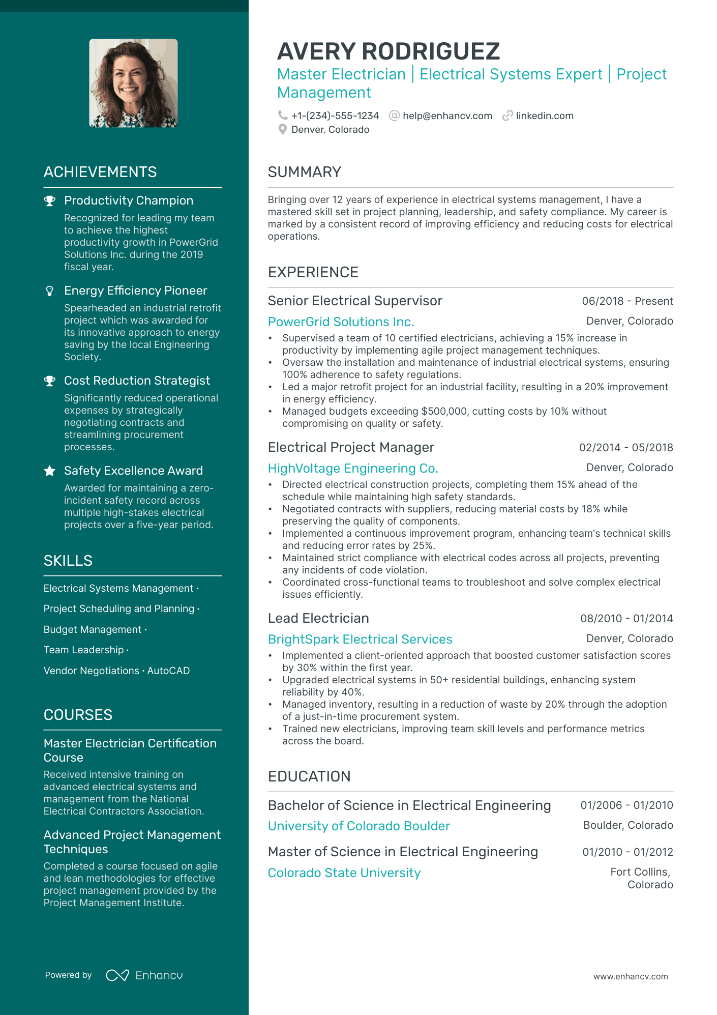 5 Electrical Manager Resume Examples & Guide for 2024