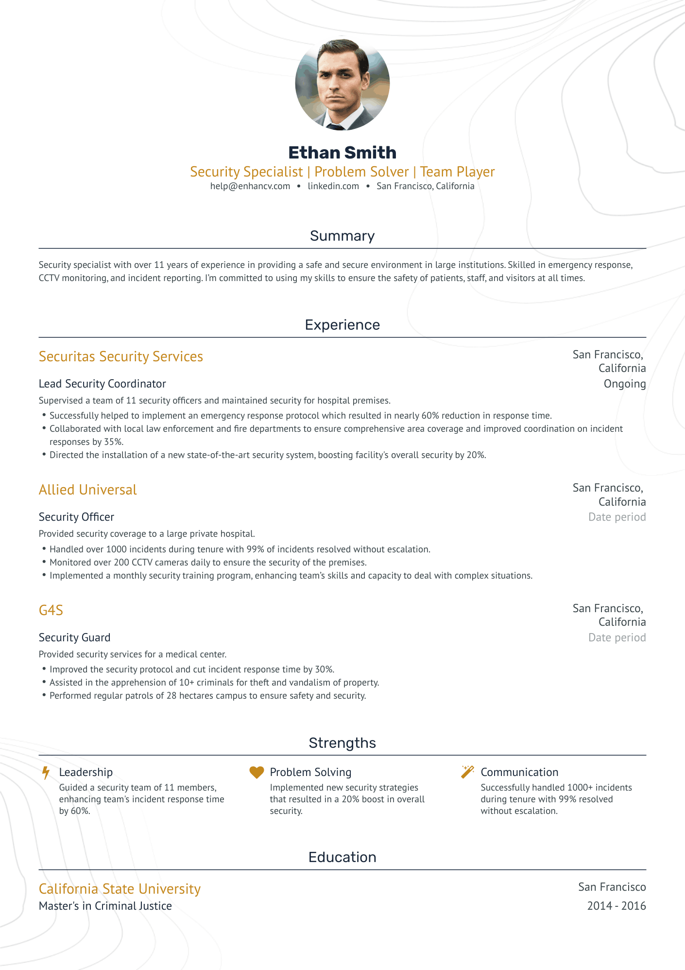 5 Security Guard Resume Examples & Guide for 2024