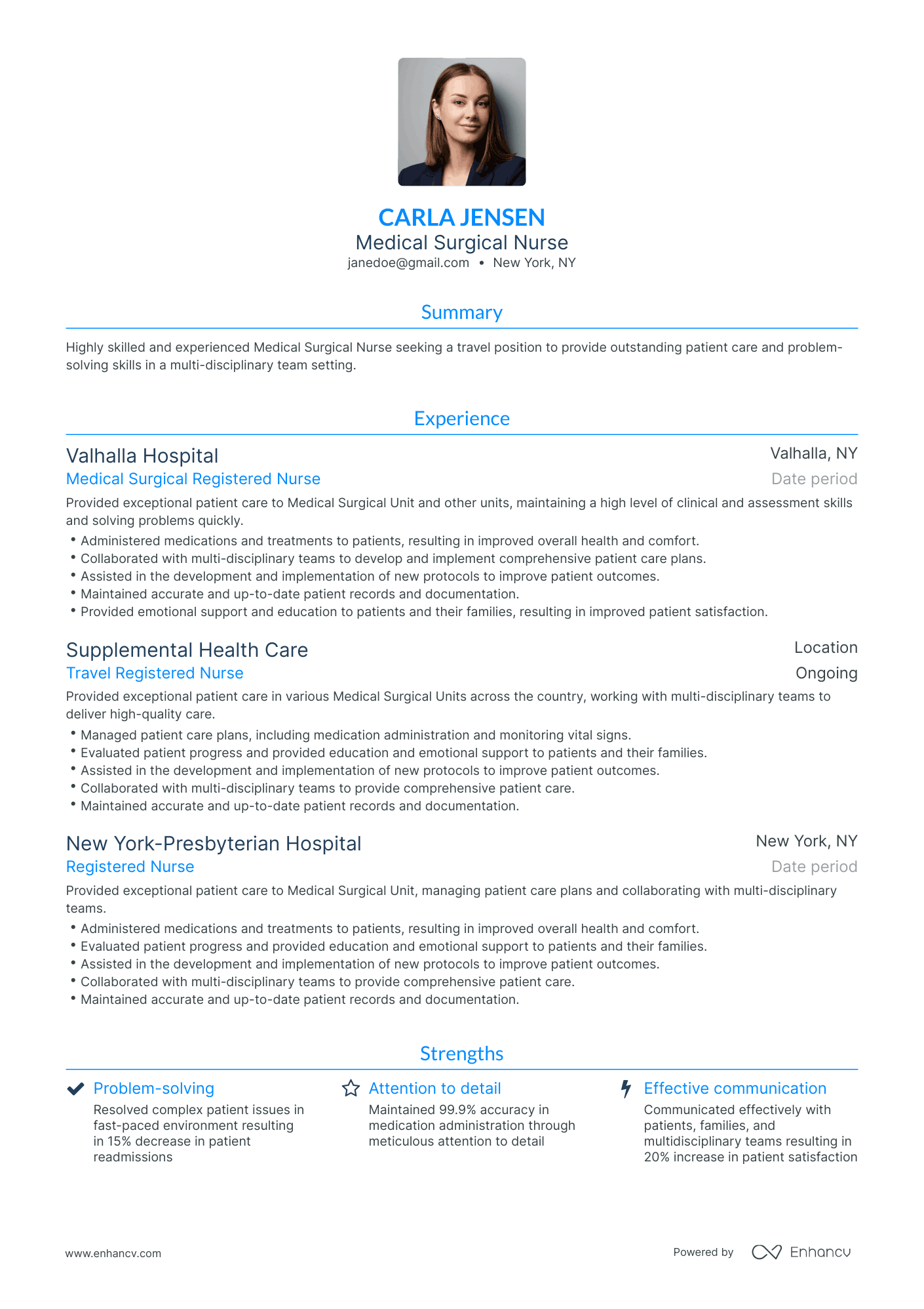 5 Medical Surgical Nurse Resume Examples & Guide for 2024