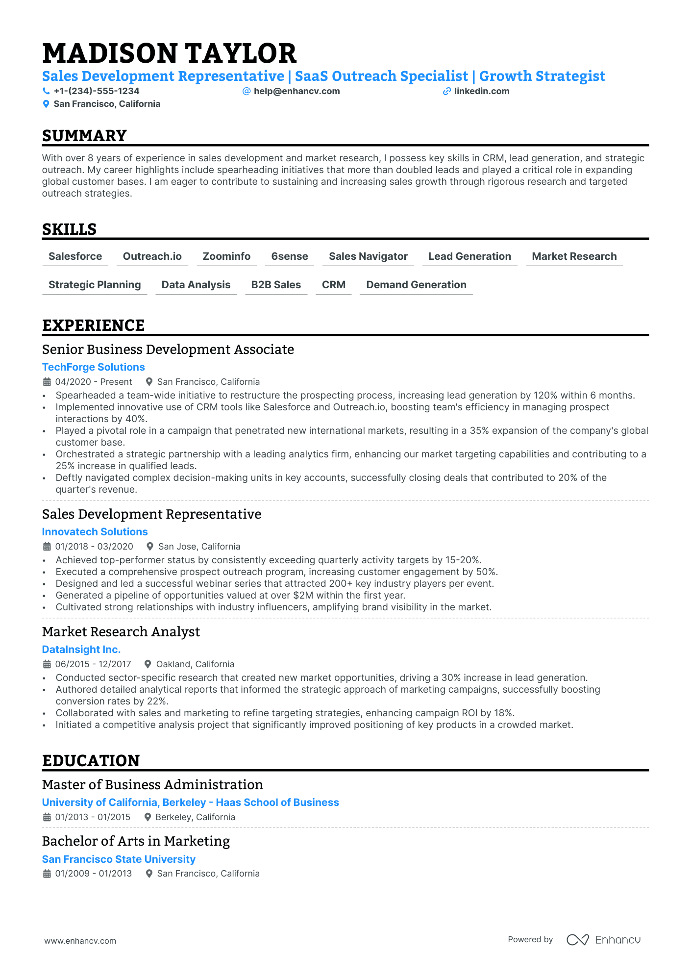 5 Sales Development Representative Resume Examples & Guide for 2024