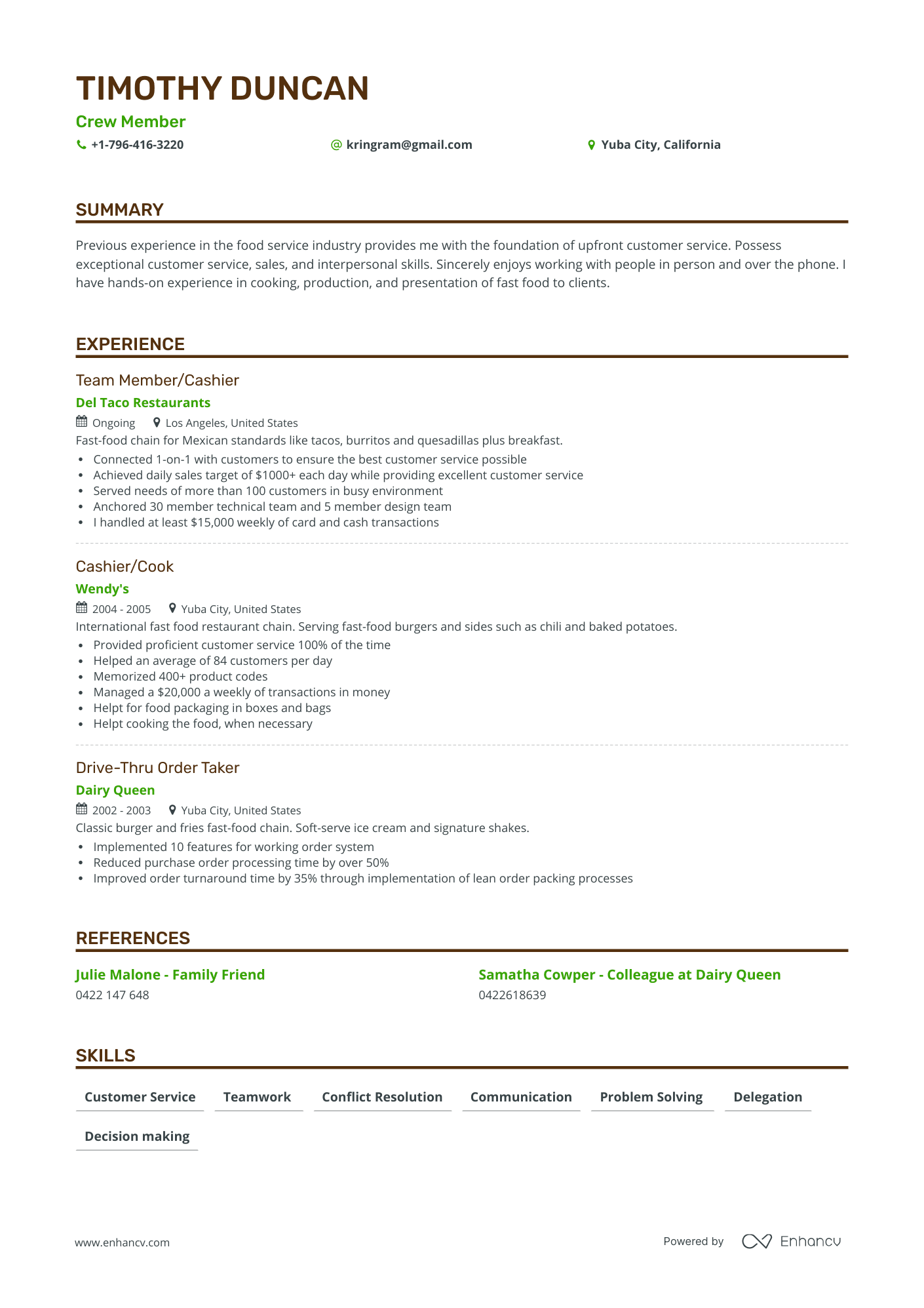 McDonalds Resume Examples & Guide for 2024