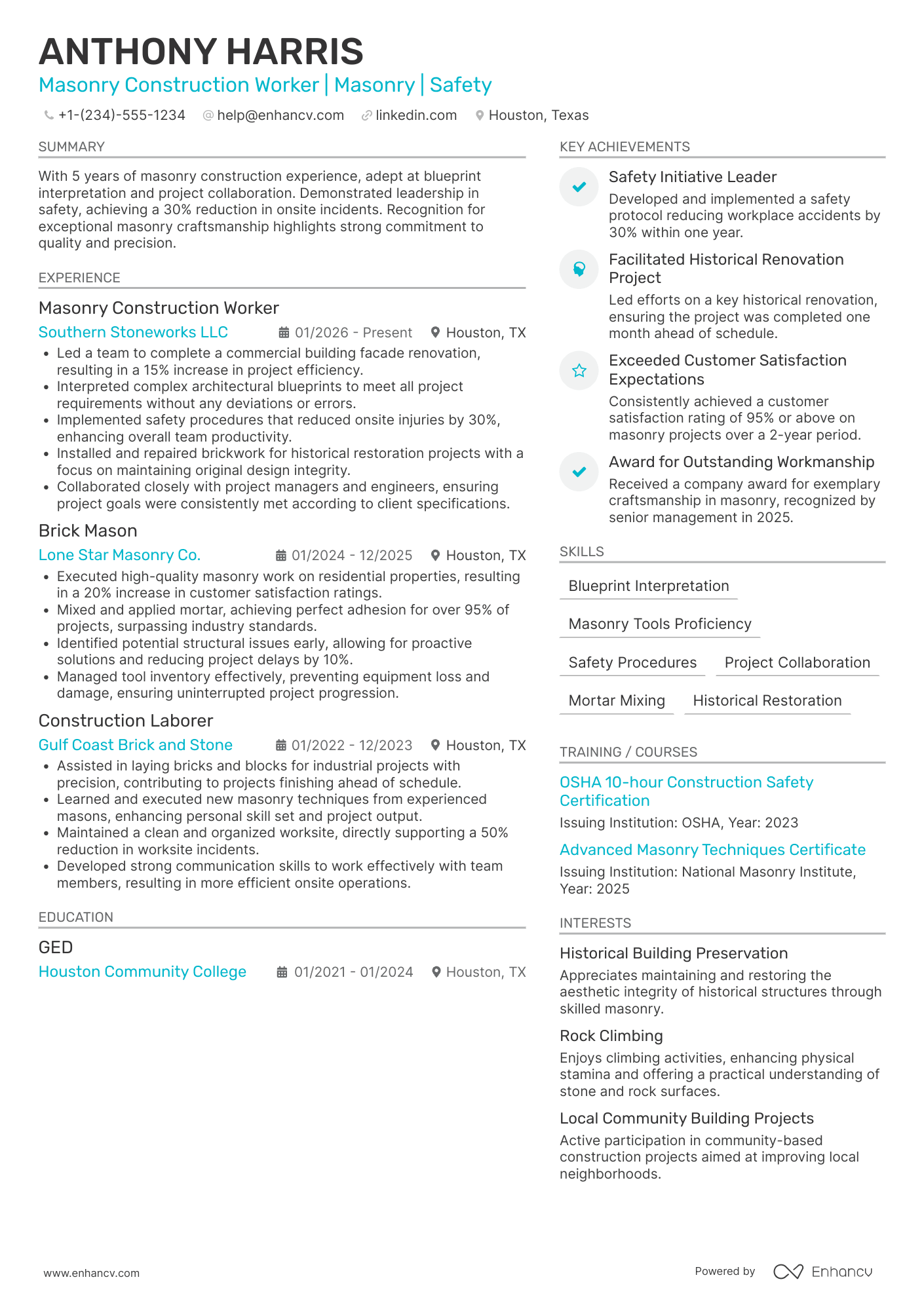 30 Construction Worker Resume Examples & Guide for 2026
