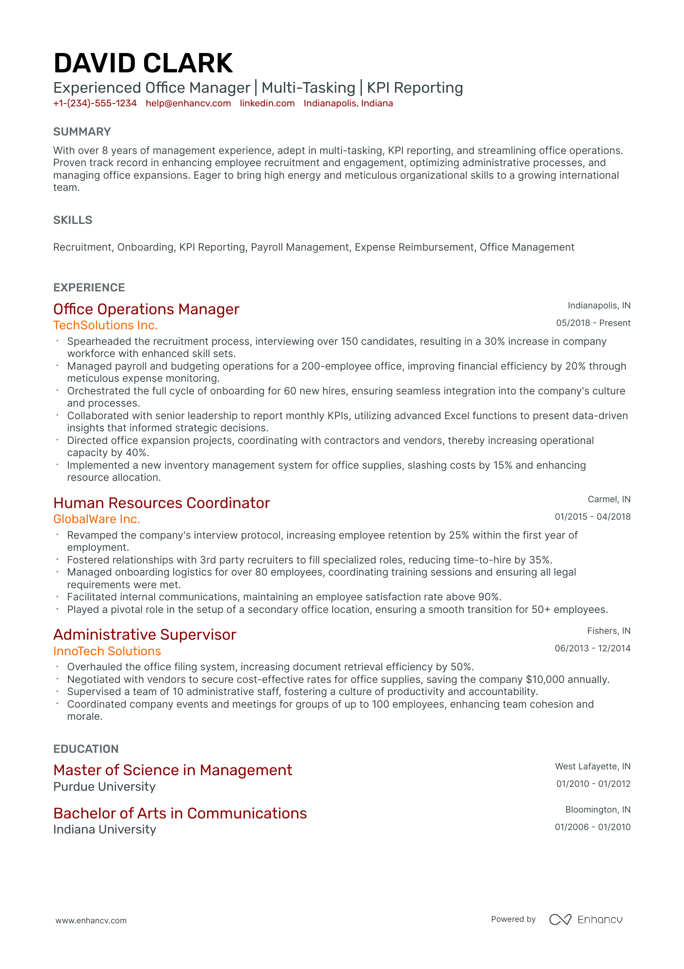 10 Business Operations Manager Resume Examples & Guide for 2026