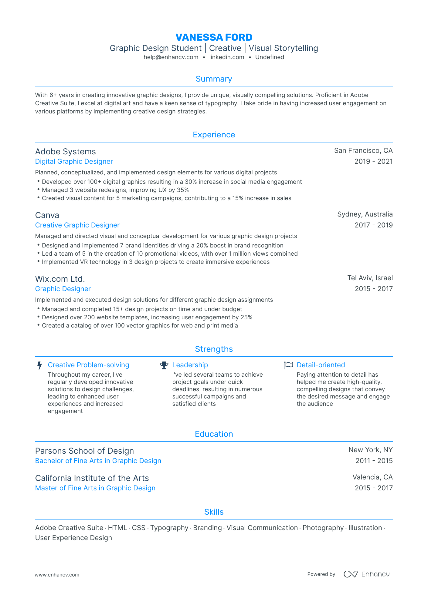 5 Graphic Design Student Resume Examples & Guide for 2024