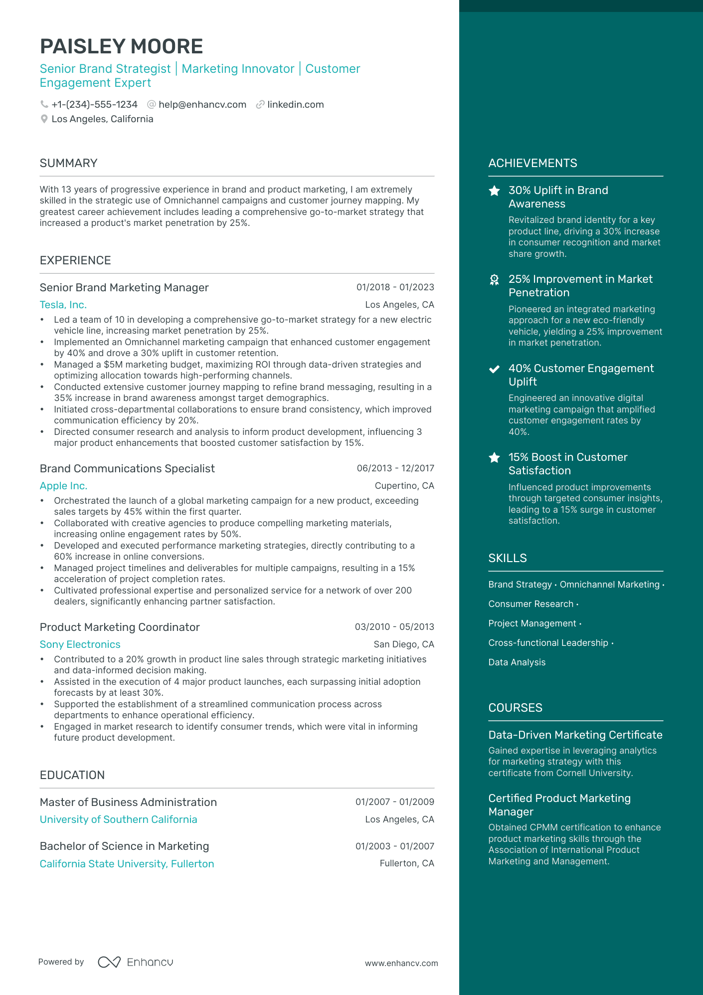 5 Brand Marketing Manager Resume Examples & Guide for 2024