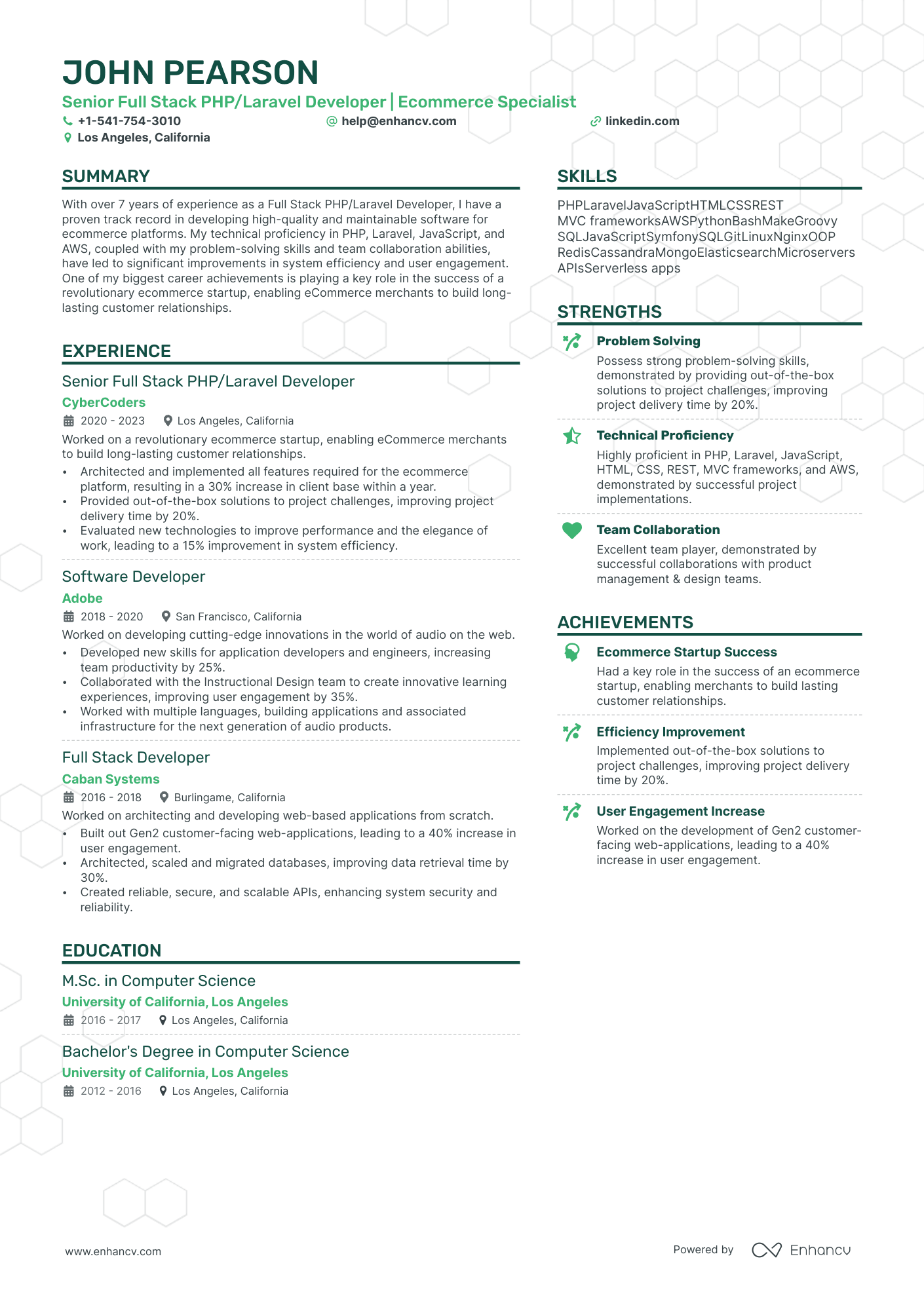 5 PHP developer Resume Examples & Guide for 2024