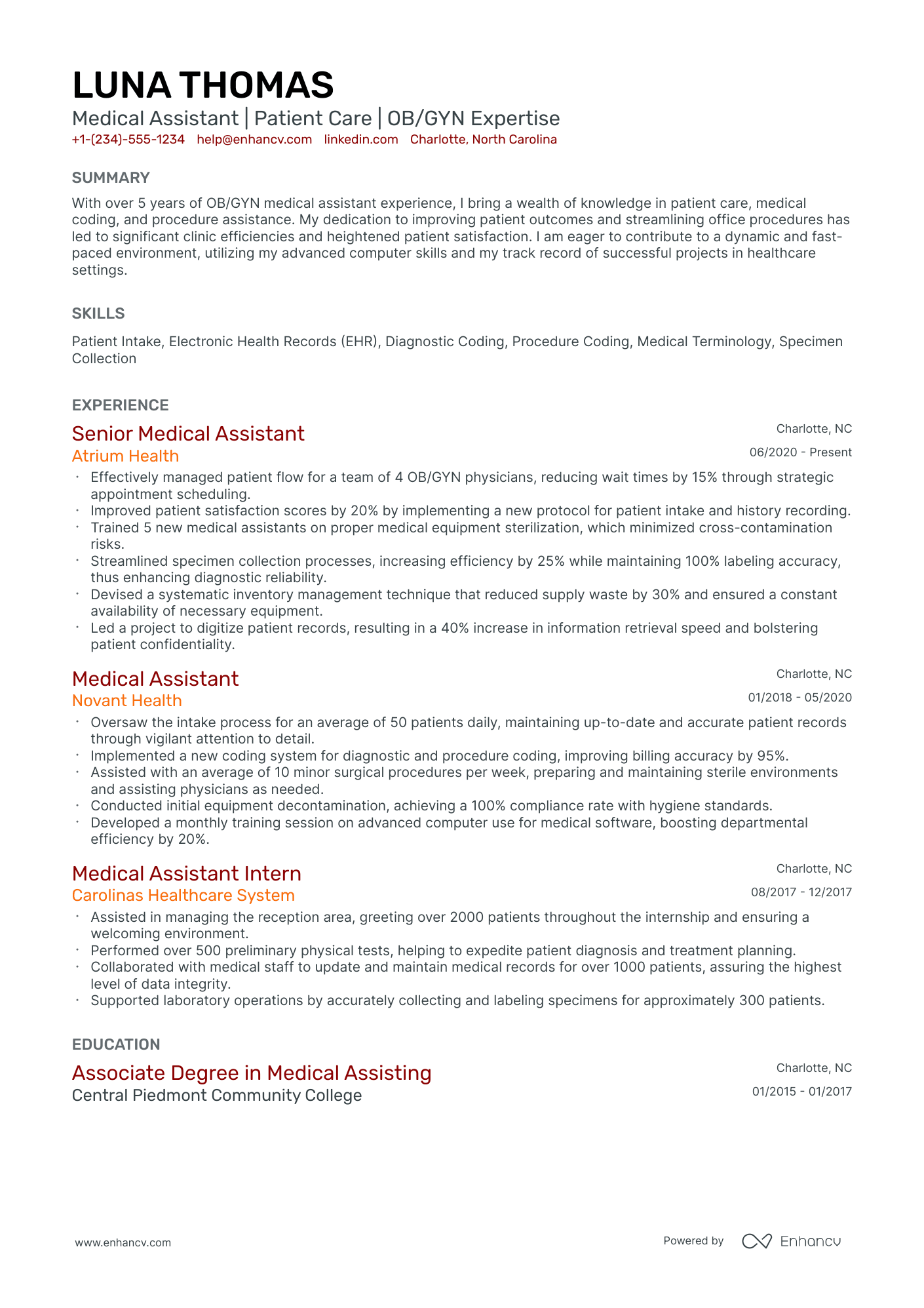 10 OB-GYN Medical Assistant Resume Examples & Guide for 2026