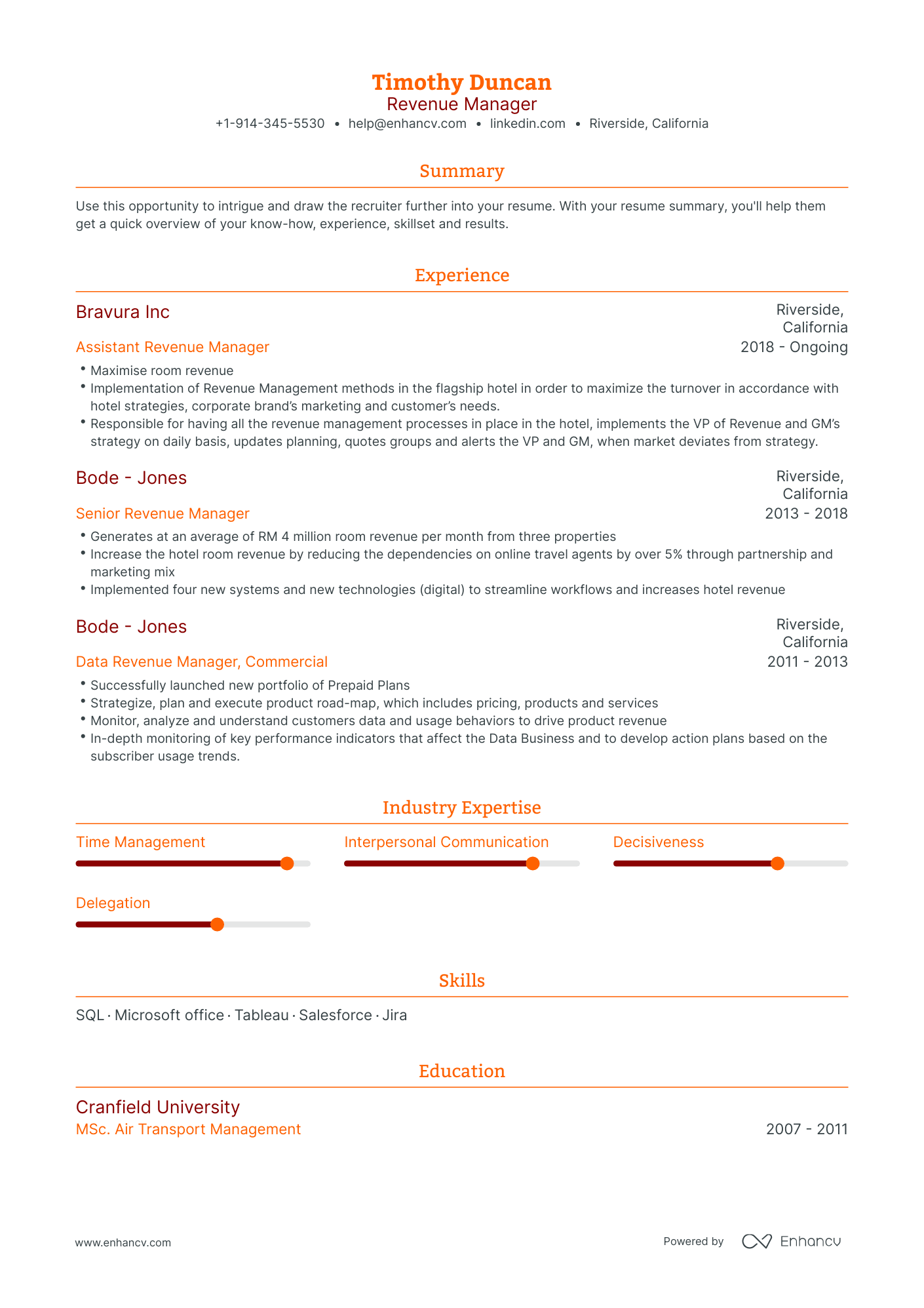 Revenue Manager Resume Examples & Guide for 2023 (Layout, Skills ...